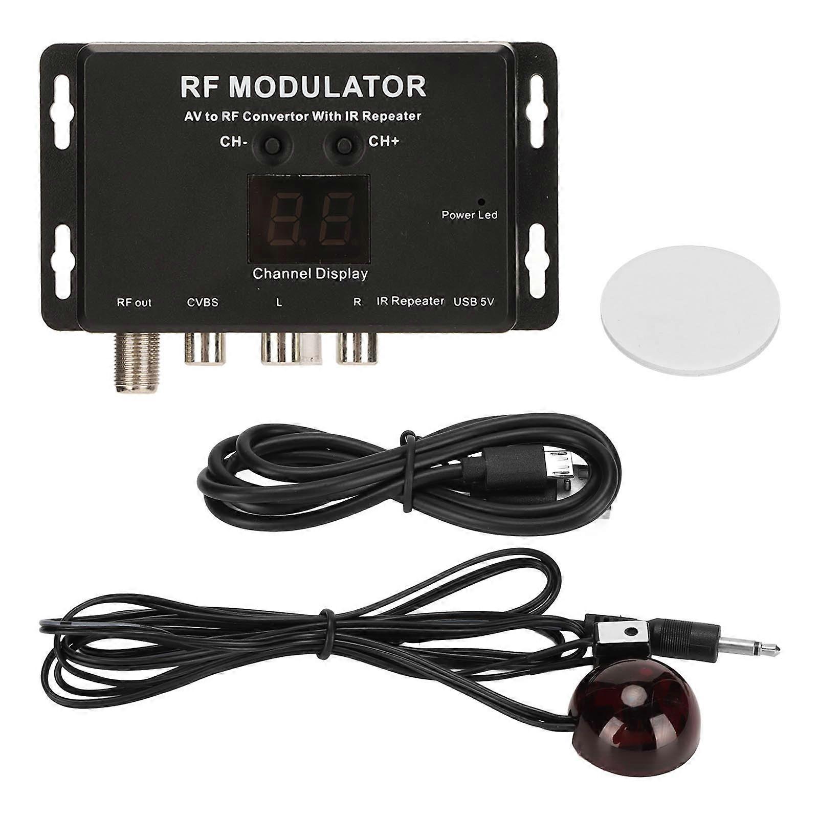 Modulateur RF, convertisseur AV vers RF professionnel avec répéteur IR pour décodeur DVR DVD