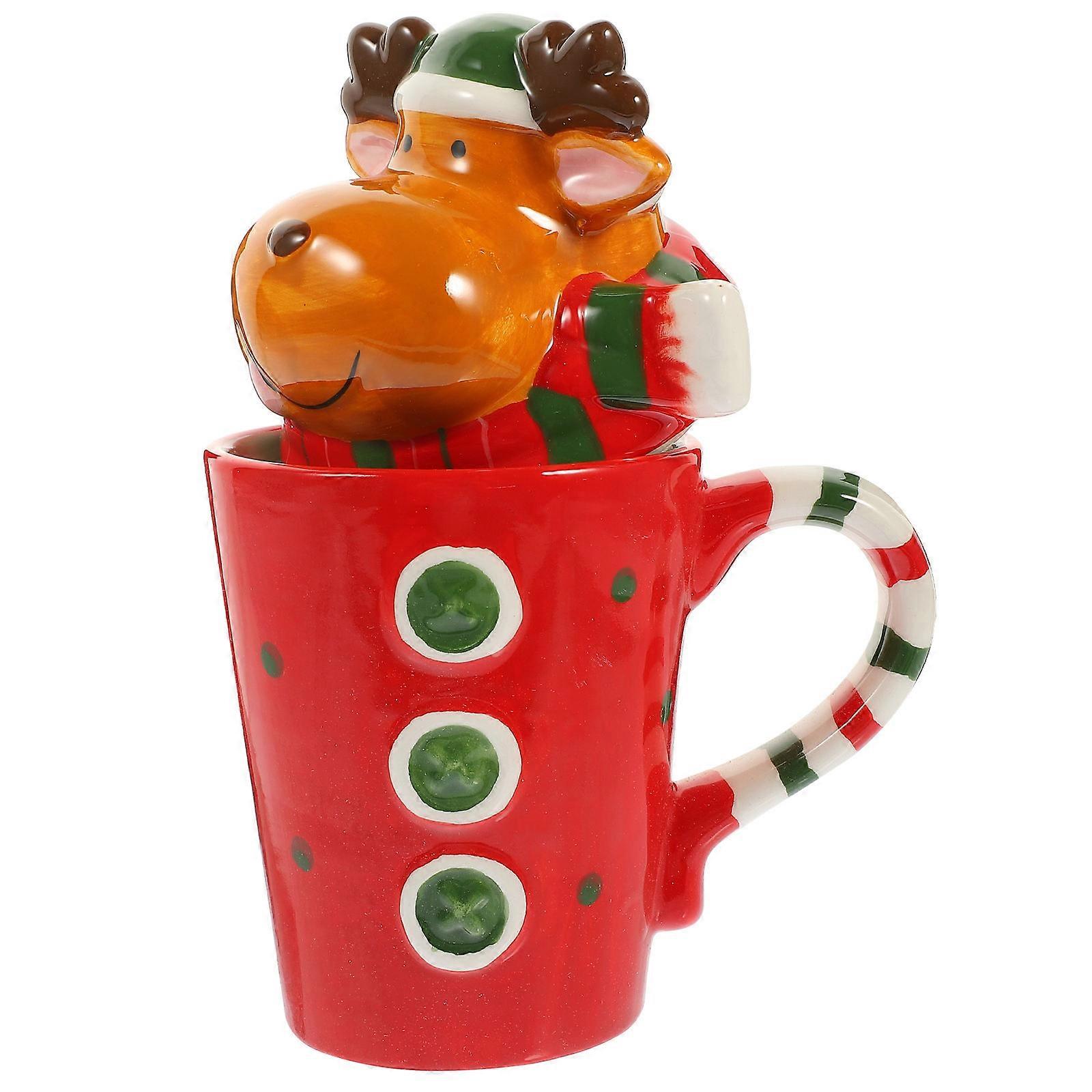 Round Shape Ceramic Mug With Handle Design Practical For Dessert Shop Use 1Set