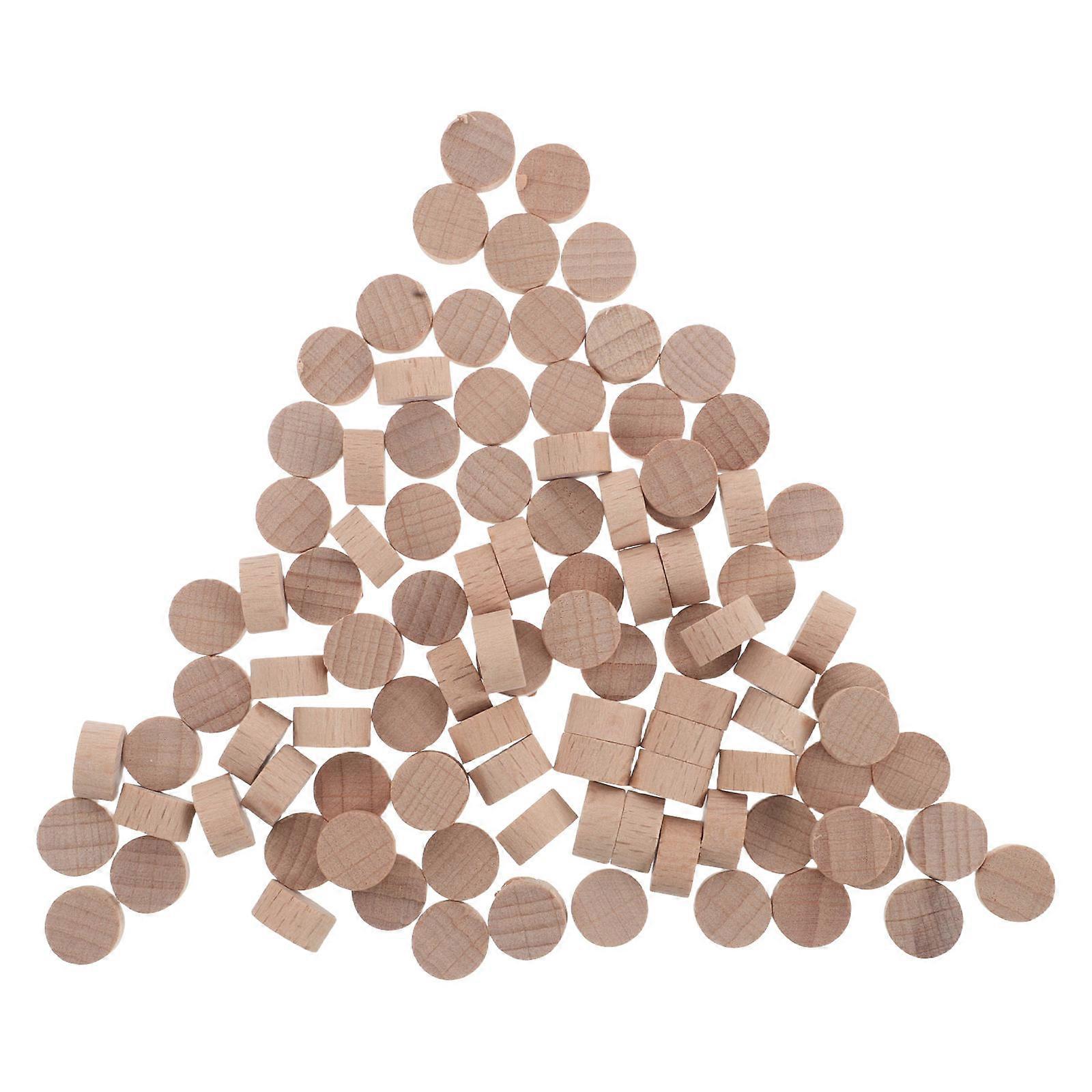 Circle Wood Pieces Craft Cookies Log Rounds Home Decor Diy Projects Wooden Tree Bark Natural 1.00X1.00X0.50CM 200Pcs