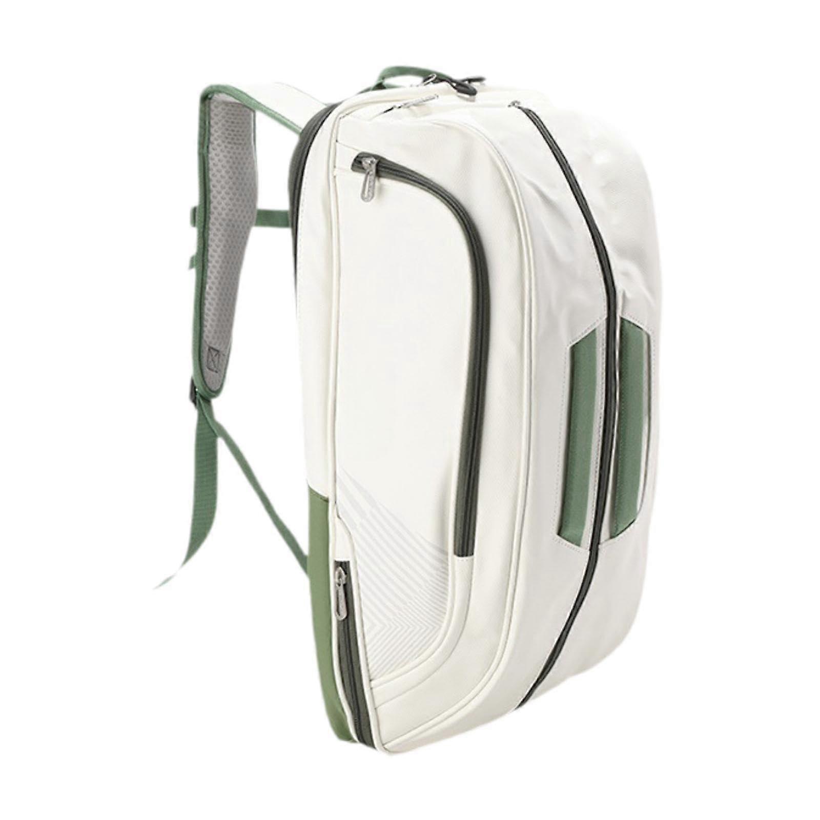 Badminton Racket Backpack for Men, Leather Tennis Bag, Holds Multiple Rackets, Stylish and Durable Design