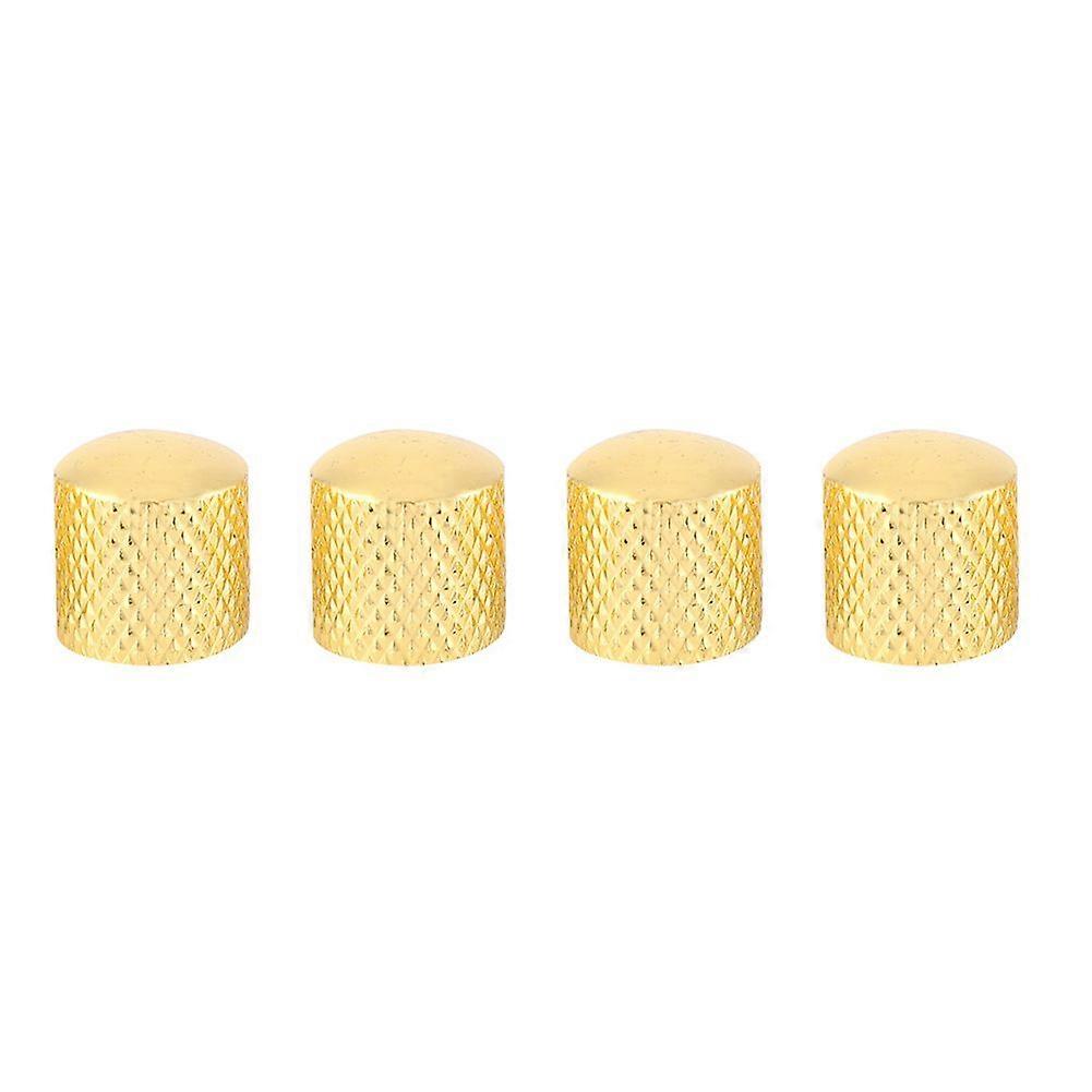 4 Pcs Guitars Volume Tone Control Knobs Button Accessory for Electric Guitar Bass(Black)