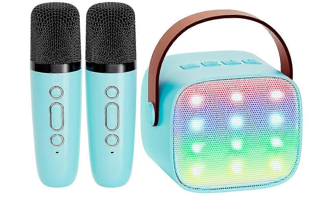 Mini maszyna do karaoke dla dzieci, przenośny głośnik Bluetooth z mikrofonem bezprzewodowym, prezenty świąteczne dla dziewczynek w wieku 4-10 lat (błękitne)