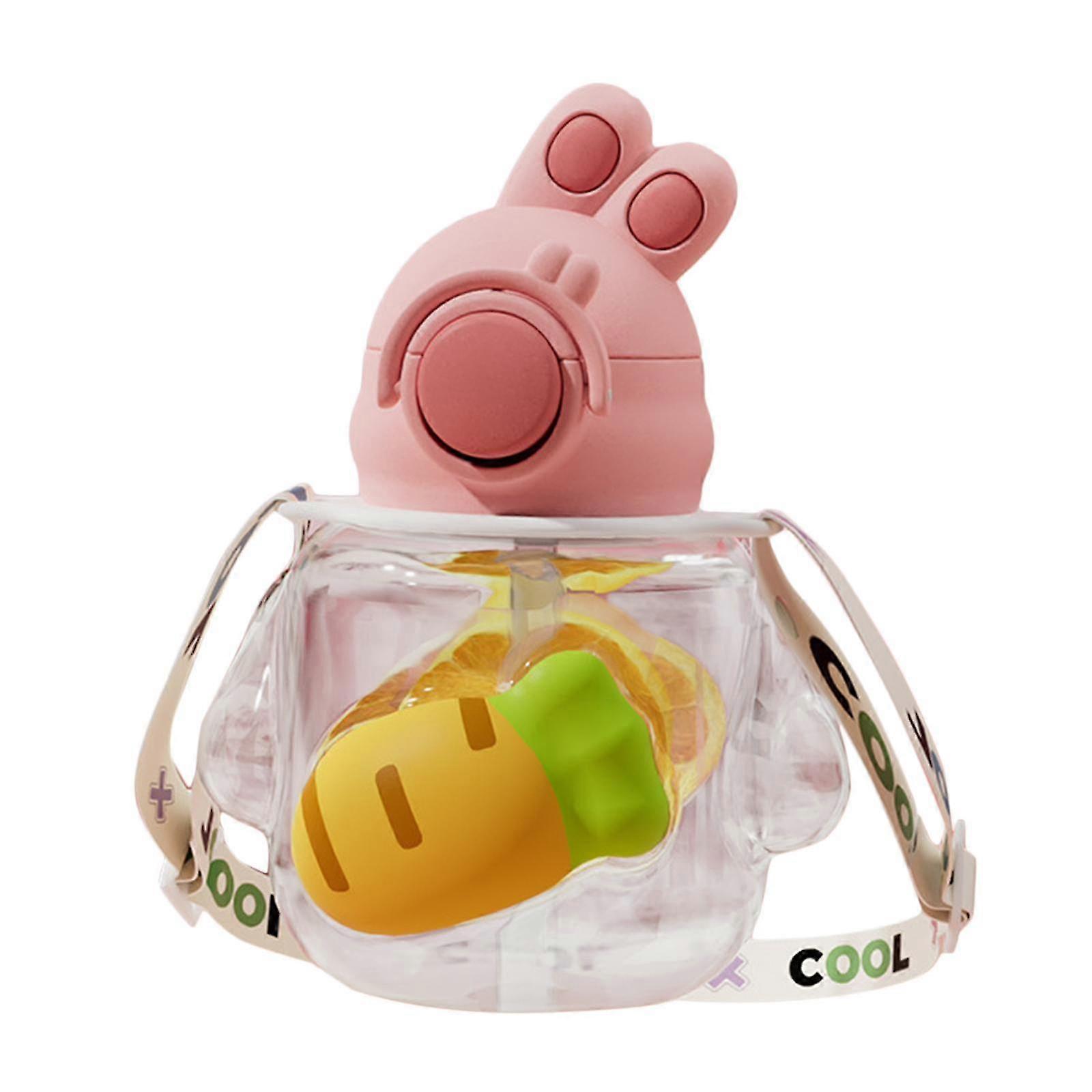 Cute Pink Water Bottle with Straw for Gym and Hiking Activities, Ideal for Hydration on the Go