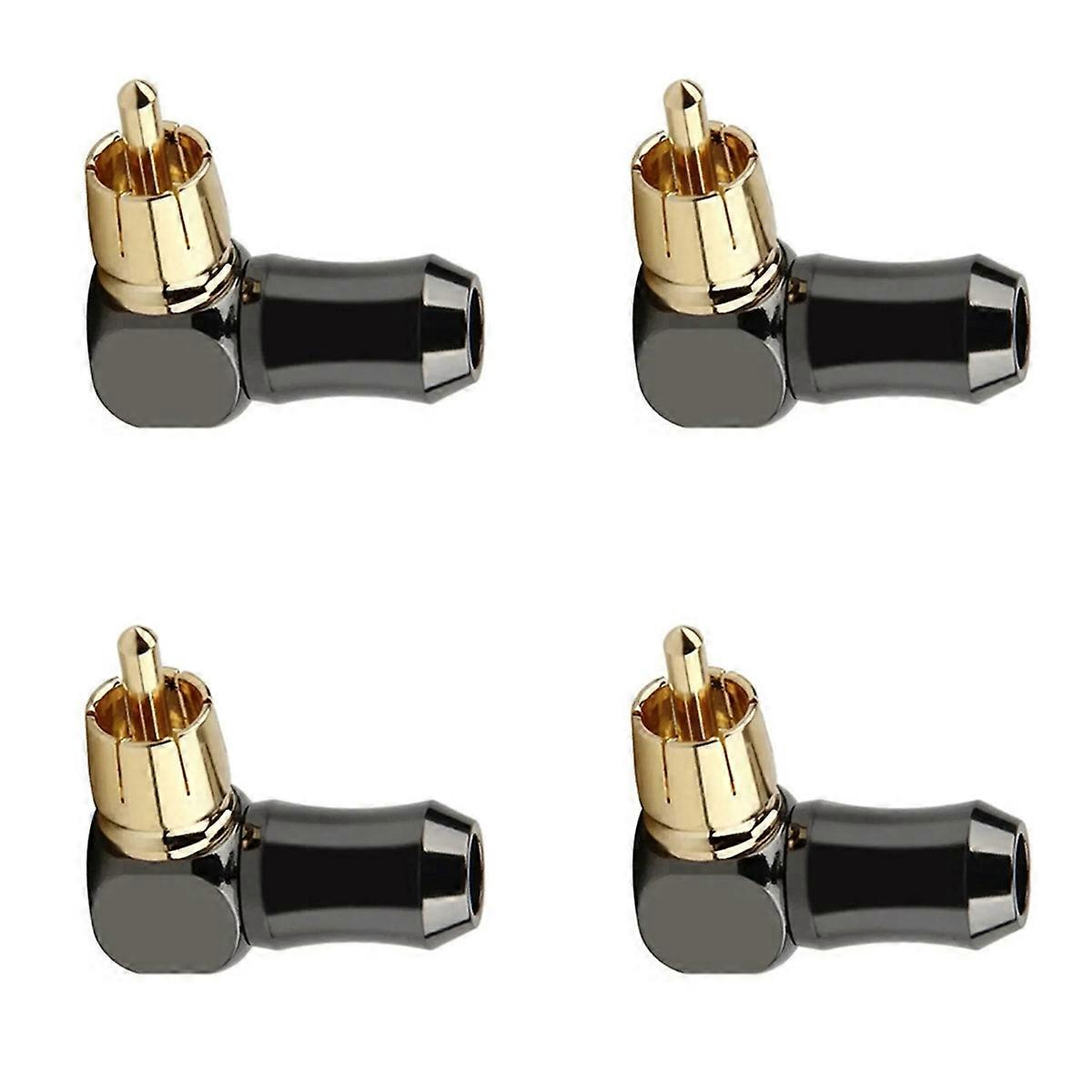 1Pcs Connector Audio Plug Male 90 Degree Right Angle Elbow
