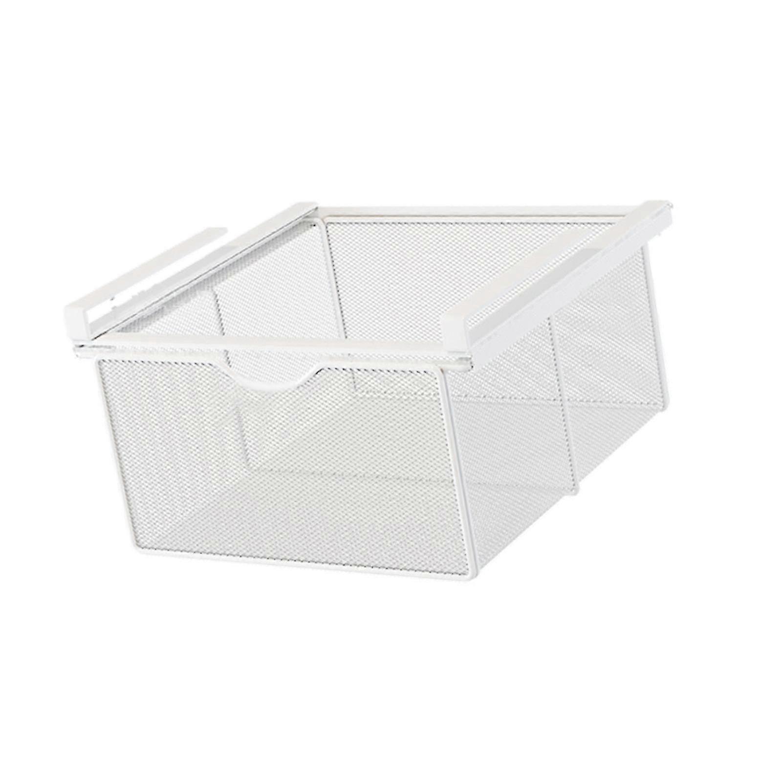 Under Shelf Wire Basket Hanging Pullout Drawer Basket for Home and Office Storage in Black Color
