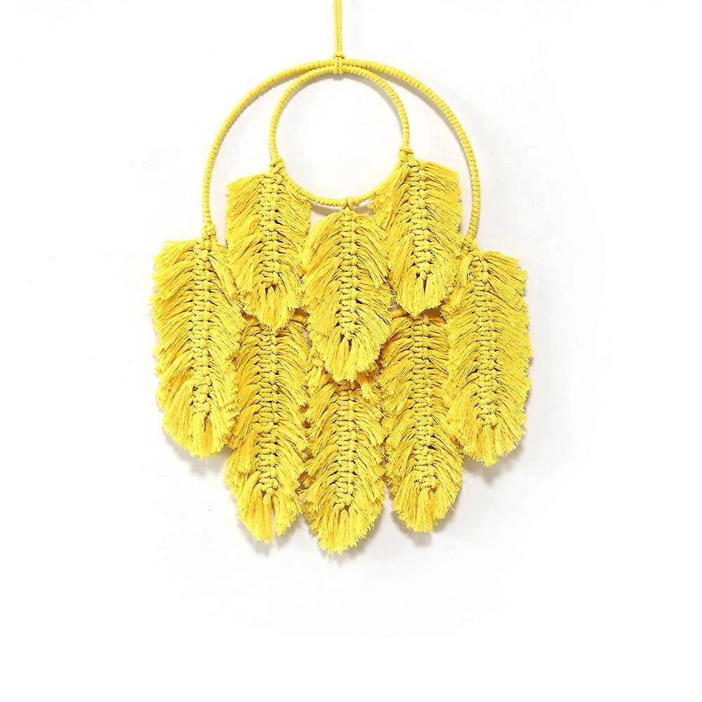 Håndvevd romdekorasjon fjærbladanheng og billedvev