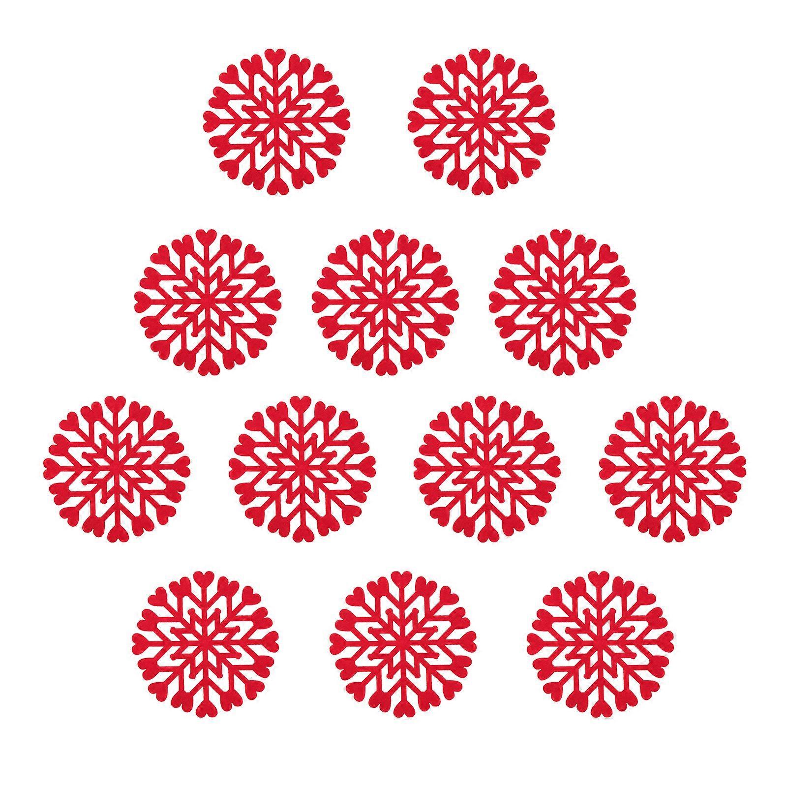 Coffee Table Coasters Felt Snowflake Shape Insulating 12Set