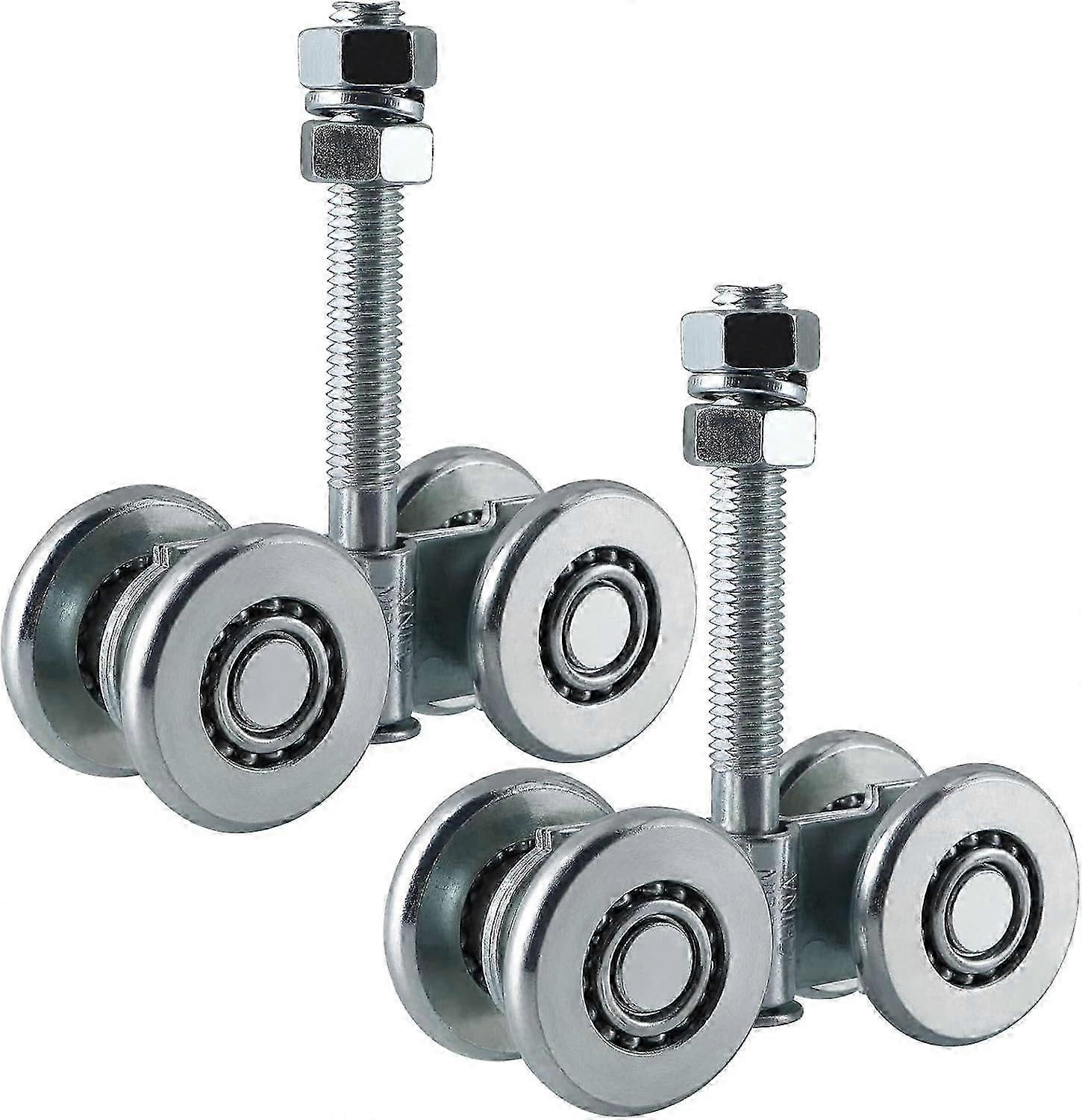 2-Pack Double Wheel Rail Hangers - Heavy Duty Box Rail for Secure Hanging