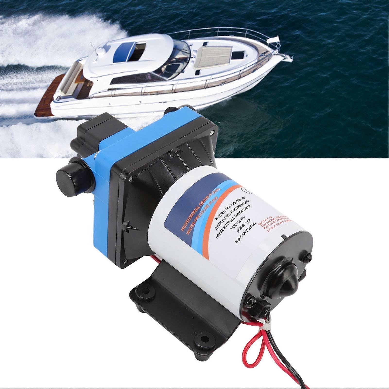 G1/2 External Thread 12V RV Water Pump 10.6L/Min Large Flow