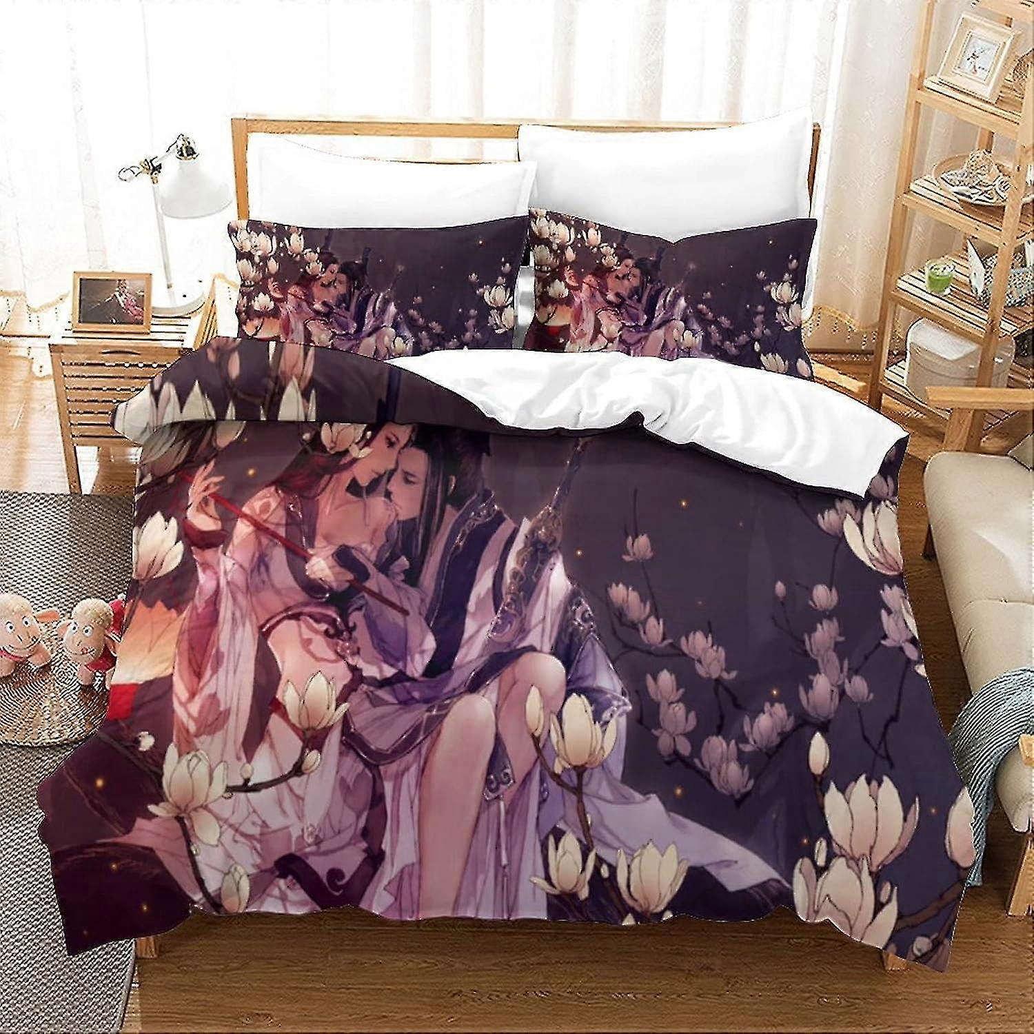 Cartoon 3-Piece Bedding Set with 3D Print Comforter Cover for Teens, Kids, and Adults in Soft Microfiber