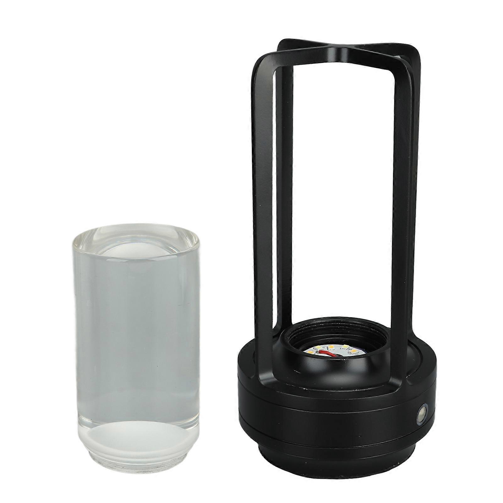 Cordless Table Lamp 3 Colors Stepless Dimming LED Table Lamp Rechargeable Touch Lamp Bedside Nightstand Lamp Black 