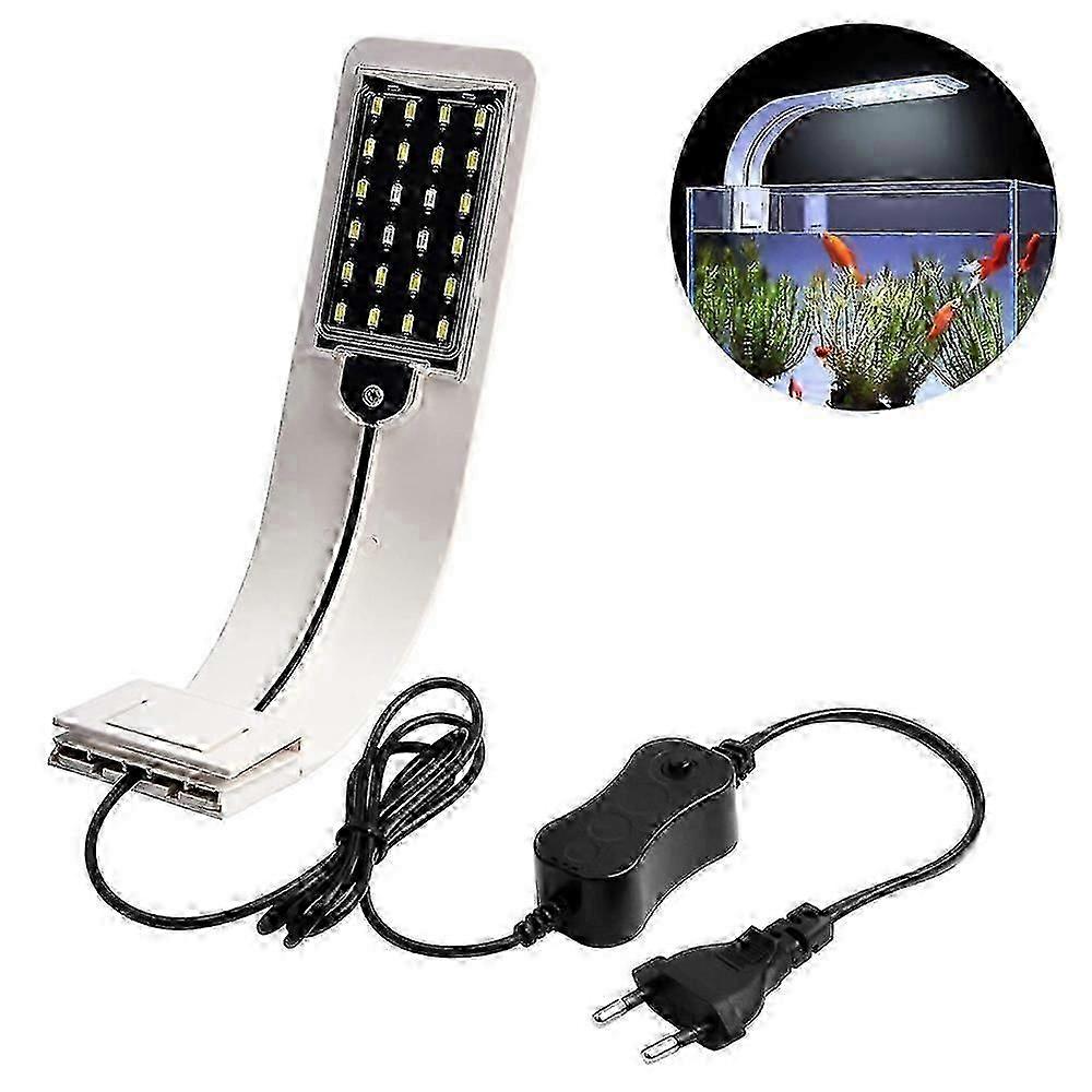 مشبك على الضوء لإضاءة حوض السمك ، ضوء حوض السمك الرقيق للغاية مع الضوء الأبيض والأزرق ، 24 مصباح حوض السمك LED