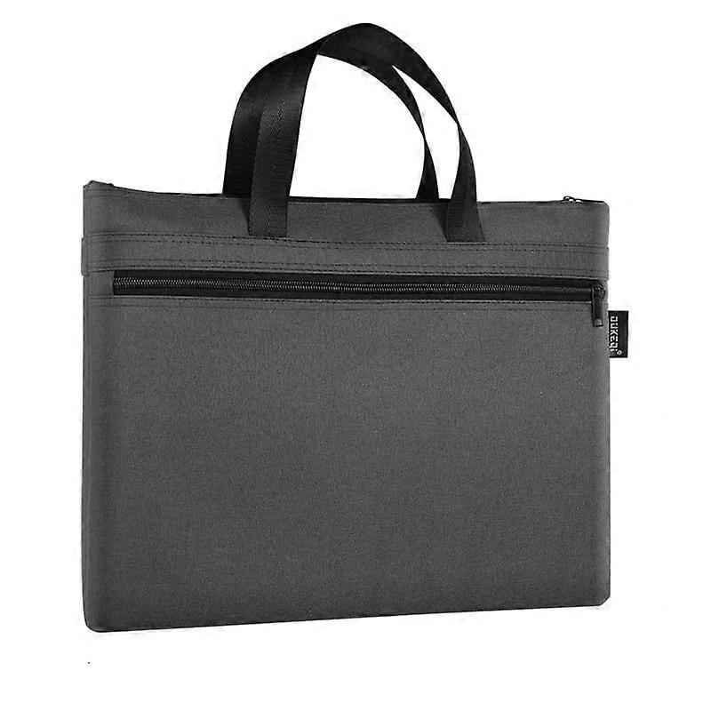 A4 Briefcase with Zipper, Lightweight, 2 Compartments, Waterproof (Grey)