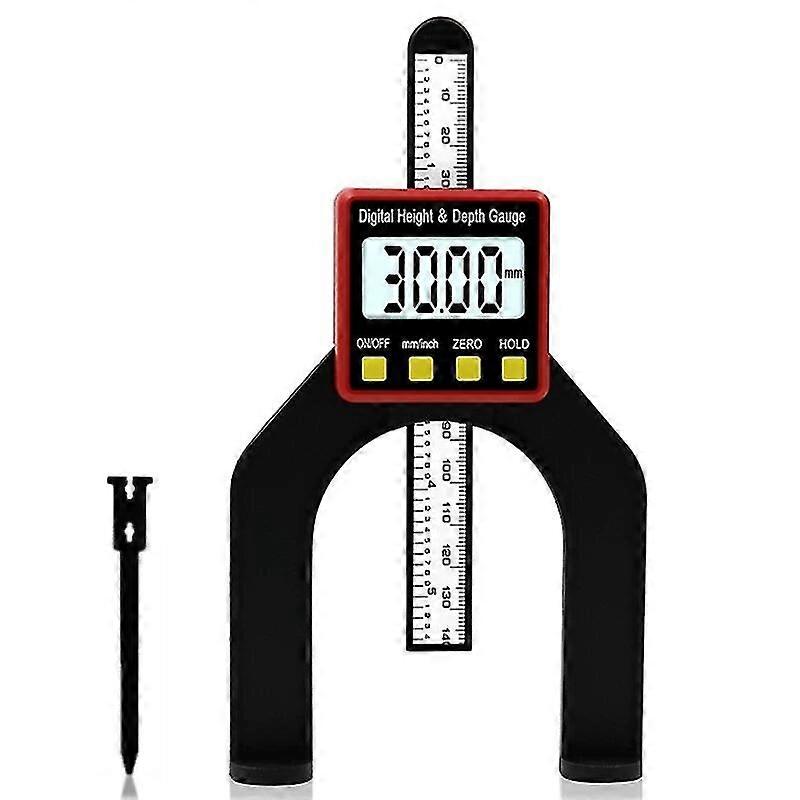 Digital Depth Gauge LCD Height Calipers With Magnetic Feet Suitable for Router Tables - Woodworking Measuring Instruments