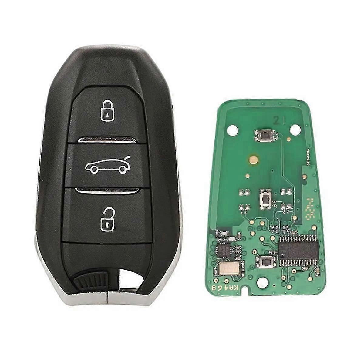 Smart Keyless Go Remote Key HU83 4A Hitag- 3 knappar 433MHz PCF7945 för 2008 508 3008 5008 C3 C4