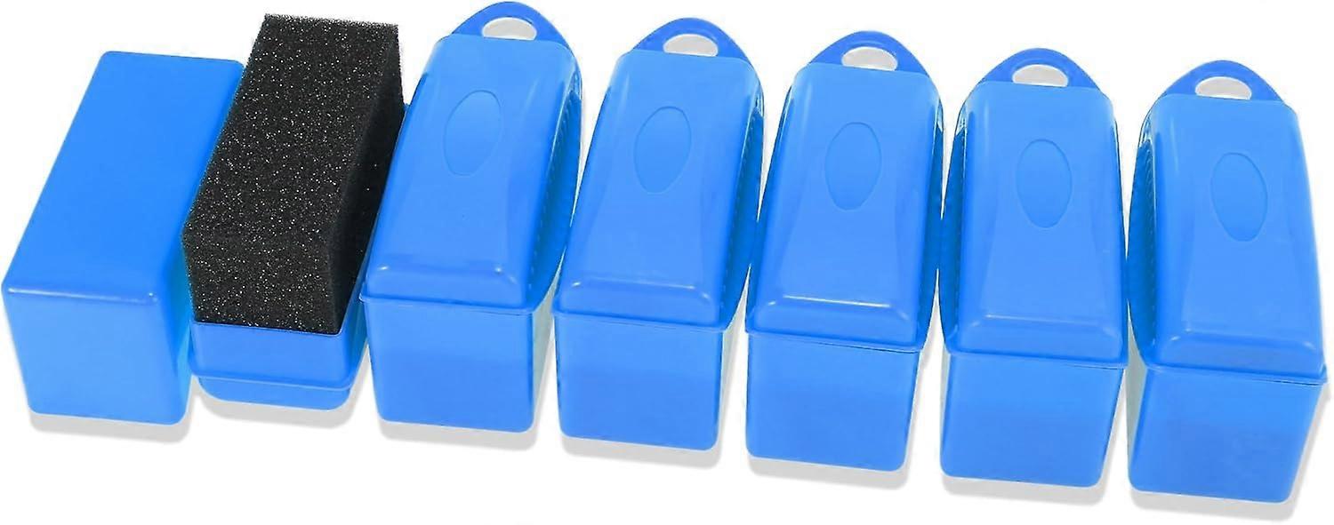 AURA 6pcs Car Tire Wheel Dressing Applicator Pads, Sponges with Lid Black,Blue