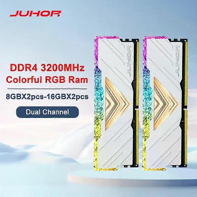 Stand JUHOR RGB DDR4 16GBX2 3200MHz 8GBX2 Dual Channel Desktop Gaming Memory Ram