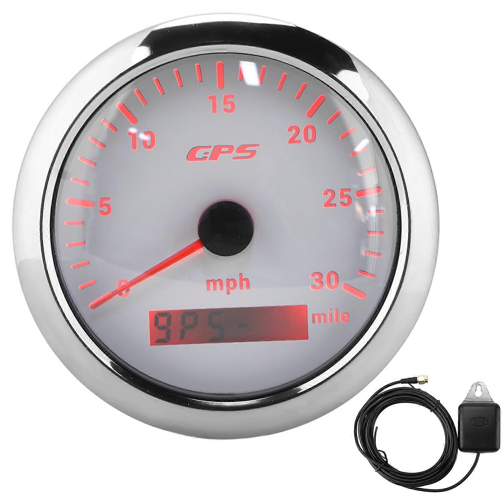 3.3in GPS Speedometer 0‑30MPH/H Speed Gauge Colorful Backlight IP67 Waterproof for Car RV Boat Yacht
