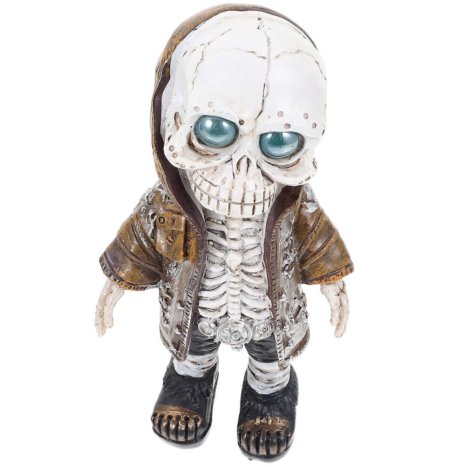 Small Statue Decor Multi-Colored Skeleton Style Art Decor For Families 1Pcs