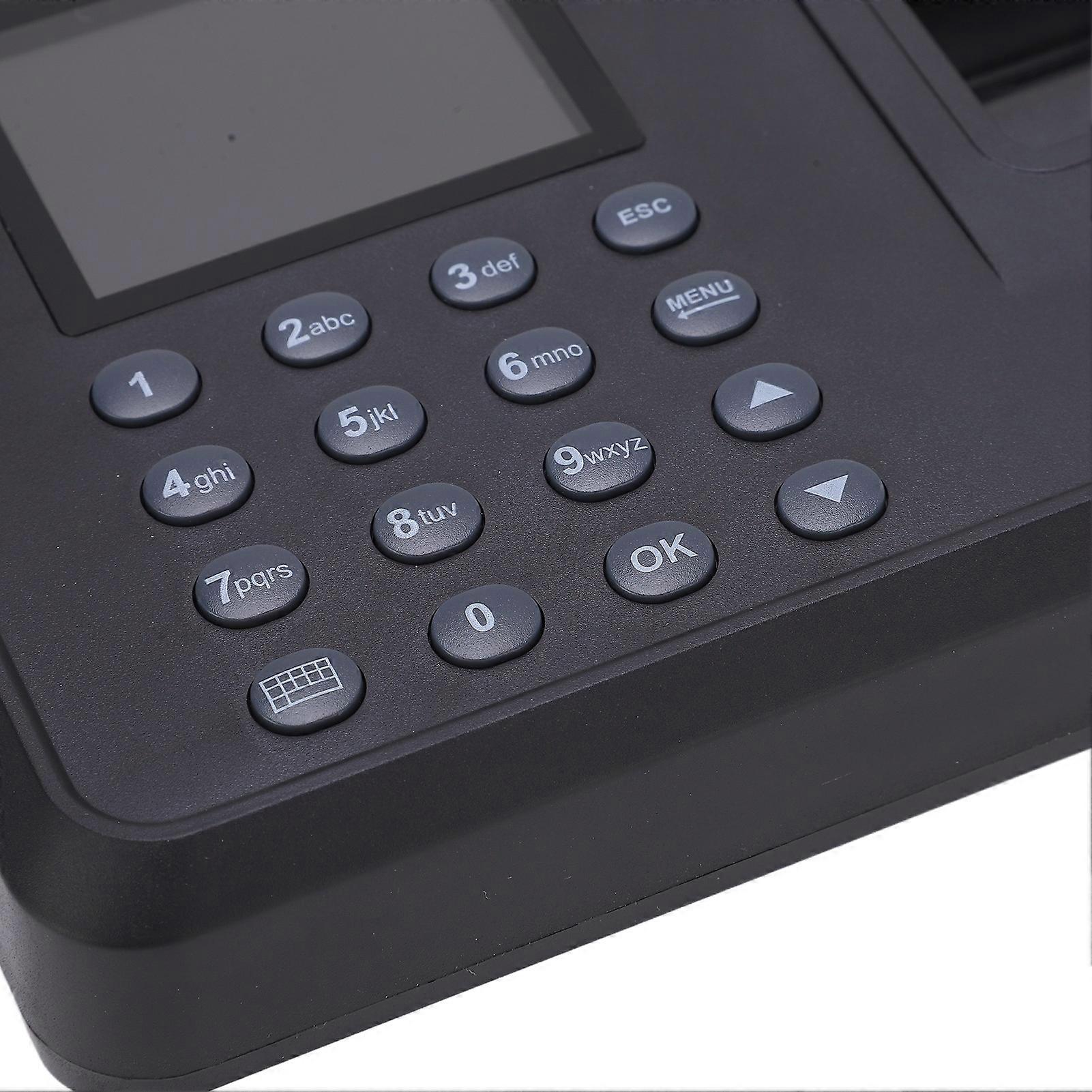Fingerprint Attendance Machine 2.4in Screen Fast Identification DC5V/1A Password Time Recorder for Company AC100‑240VAU Plug English