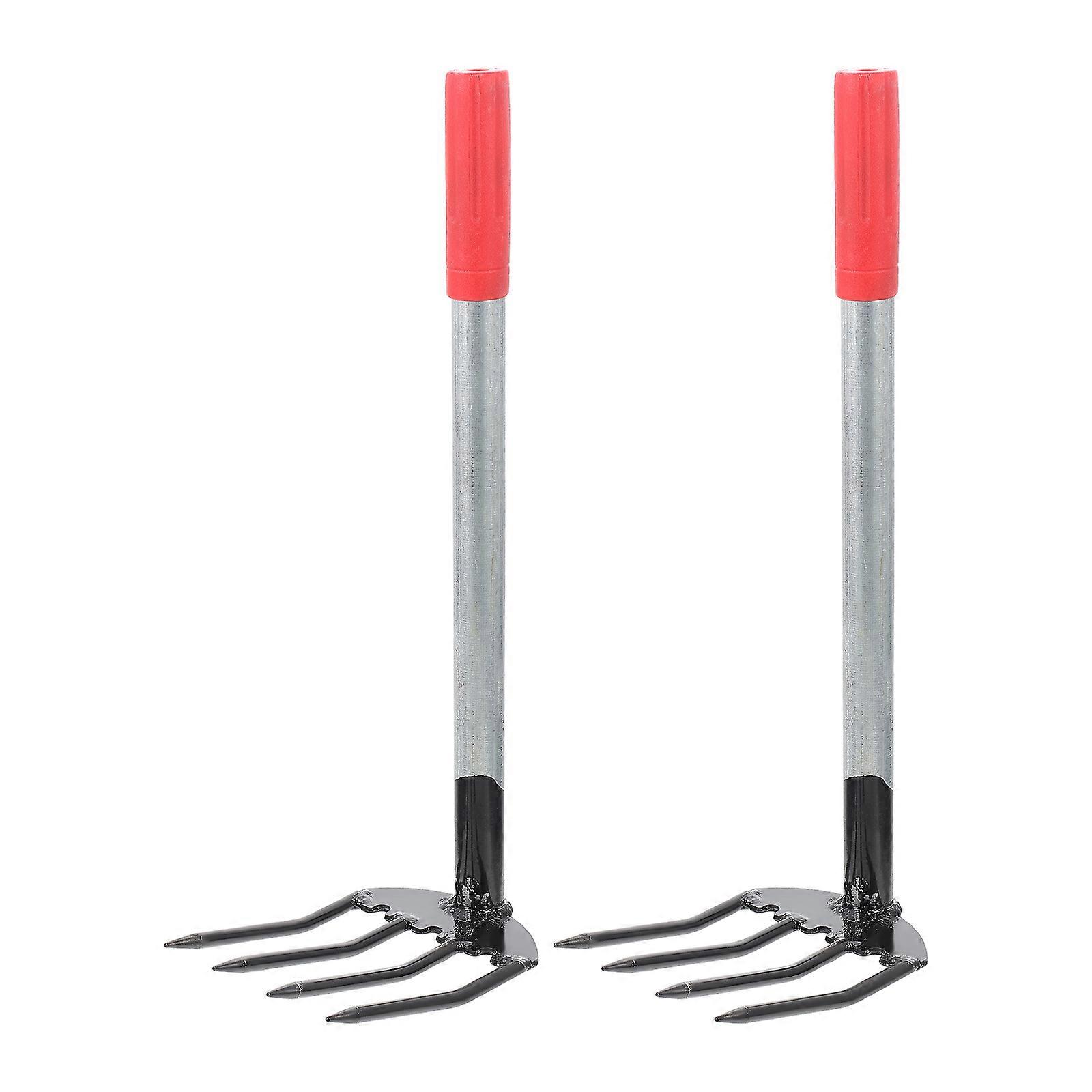 Garden Rake with Steel Teeth for Loosening Soil in Garden Yard and Orchard 4tooth Black