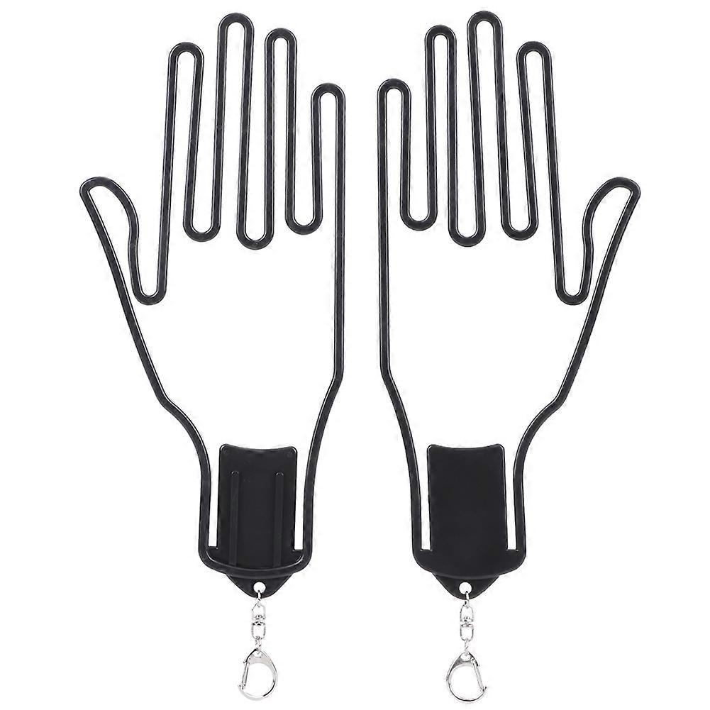 2Pcs Golf Glove Plastic Support Stretcher Bracket Rack Hanger Tool Accessory Supply Black