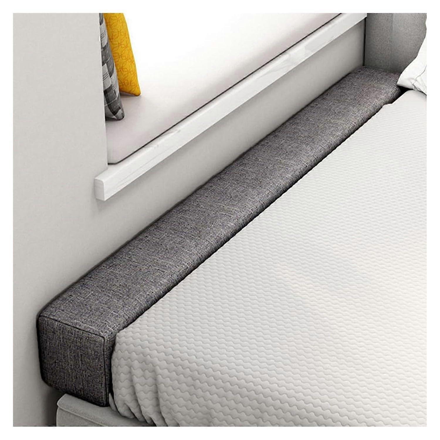 Gap filler for beds, headboardmattress bridge, washable bed wedge – dark gray, 200x15x20cm