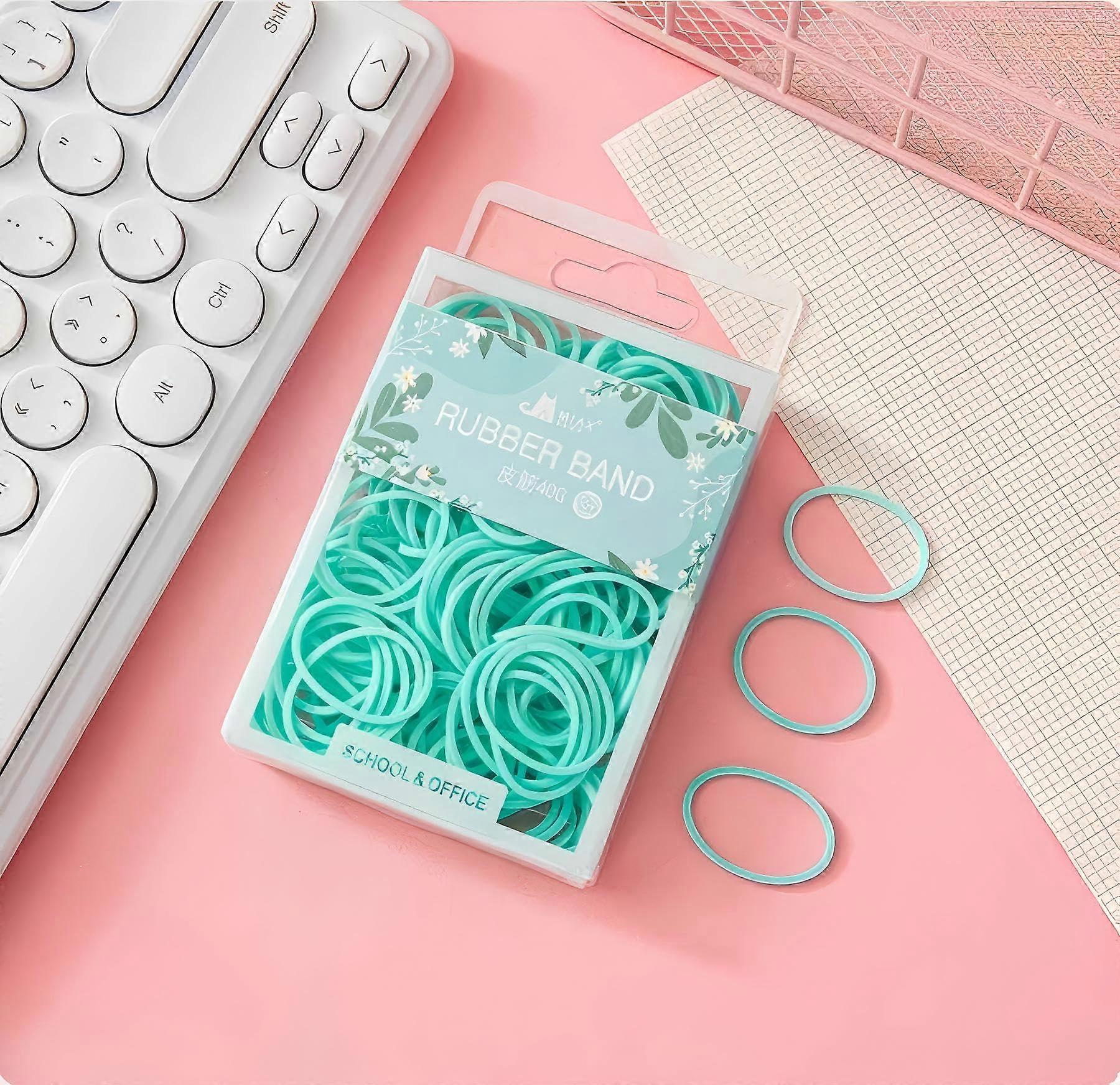 Rubber Bands Pack Of 140 With Hanging Box Reusable Office Home School Elastic Rubber Green 16 mm - 60 mm