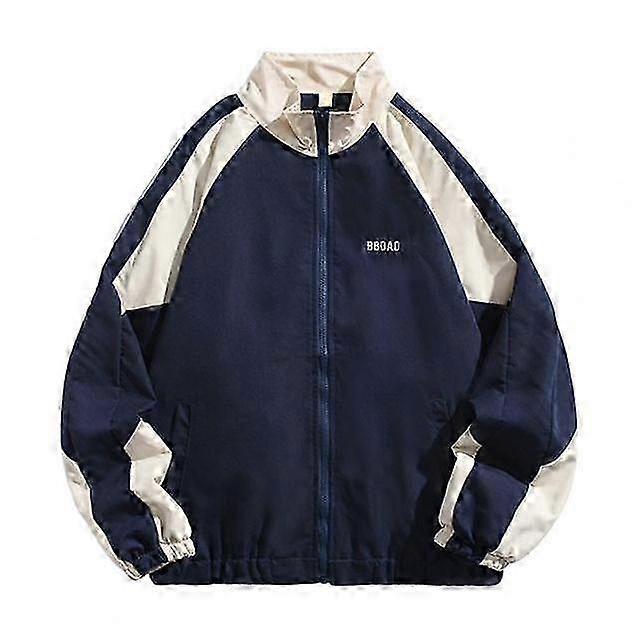Patchwork Color Winter Jacket with Zipper Closure - Non-Fading Warm Baseball Jacket for Unisex Casual Streetwear in Autumn & Winter