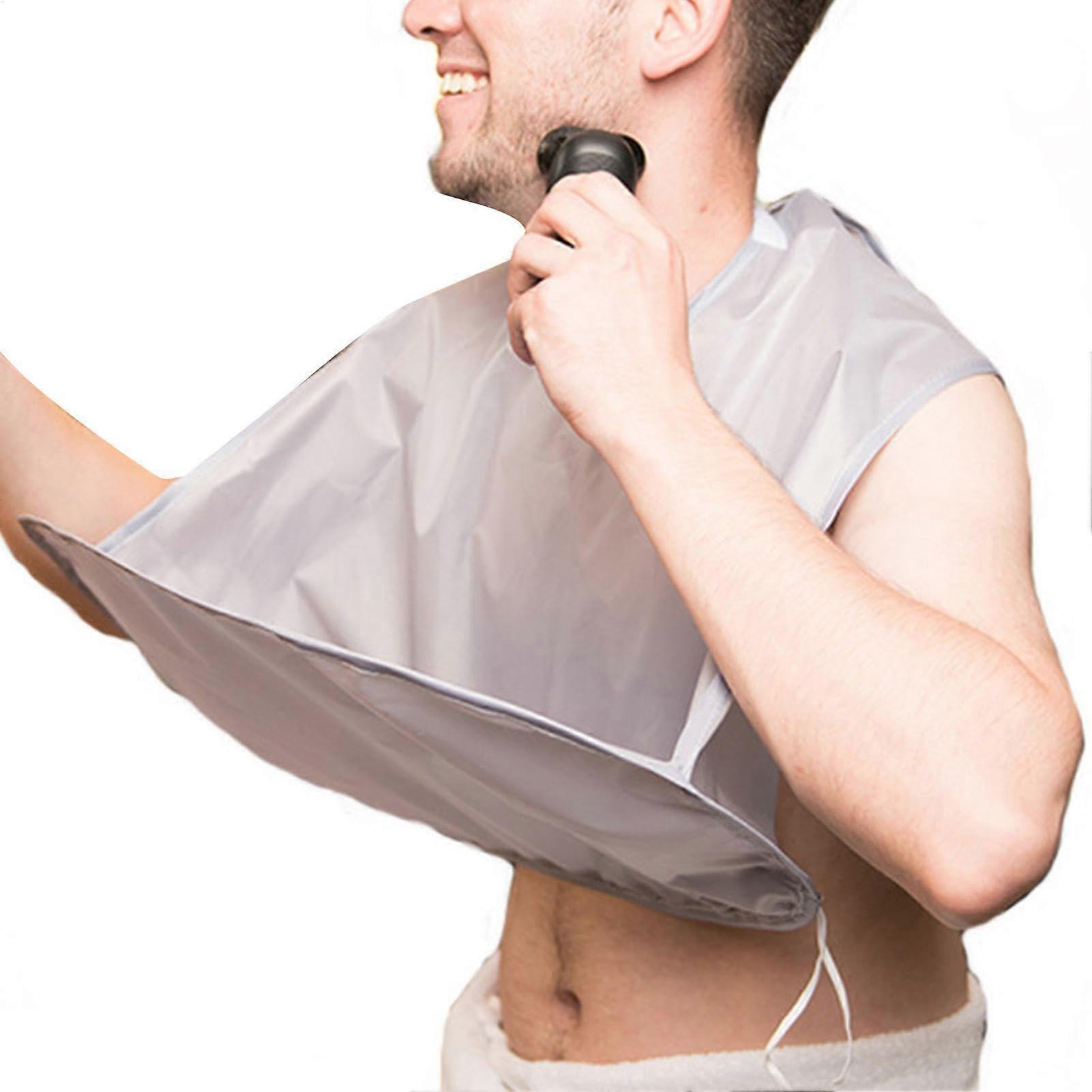 Beard Bib, Apron for Men, Foldable, Multipurpose Beard Trimming, Catcher Bib, NonStick Coating, for Beard Shaving, Grooming, Gifts, Grey, Gray