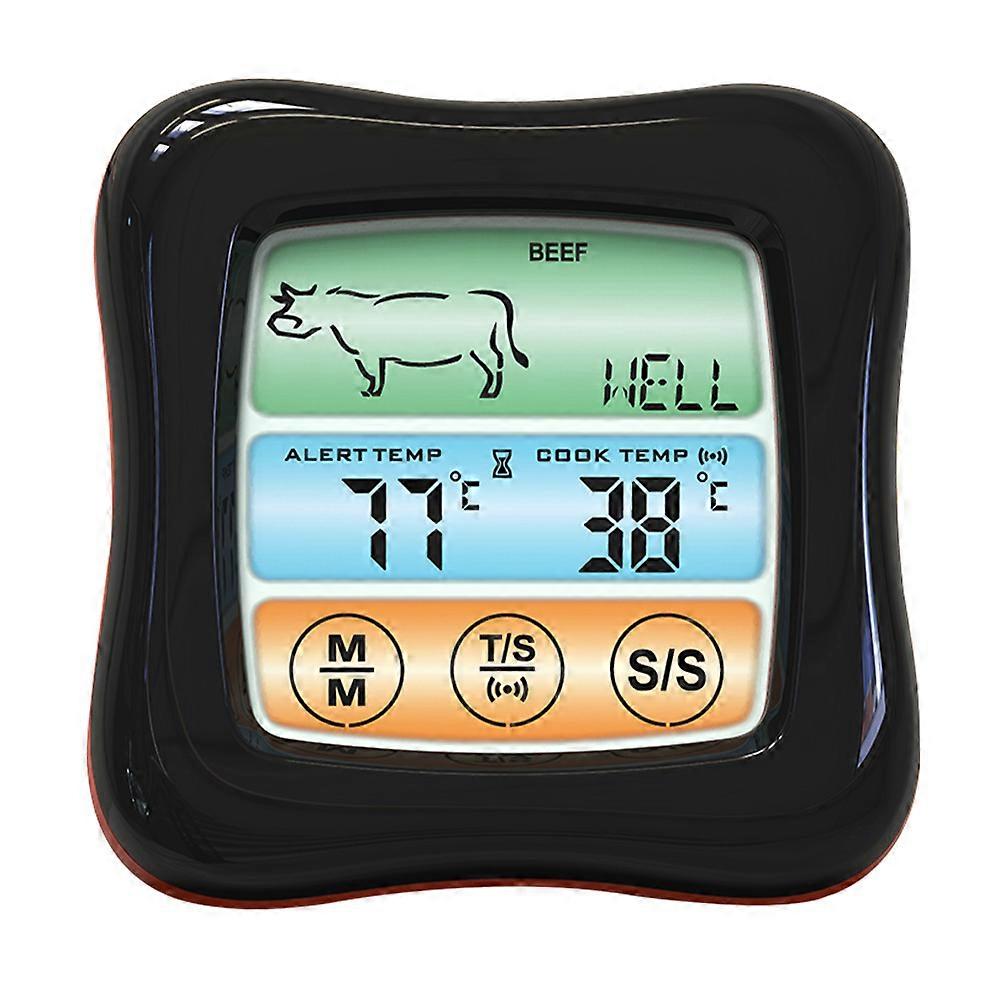 Cooking Temperature Monitor Thermometer With Timer Function For Baking Enthusiasts Black Abs Plastic 1Set