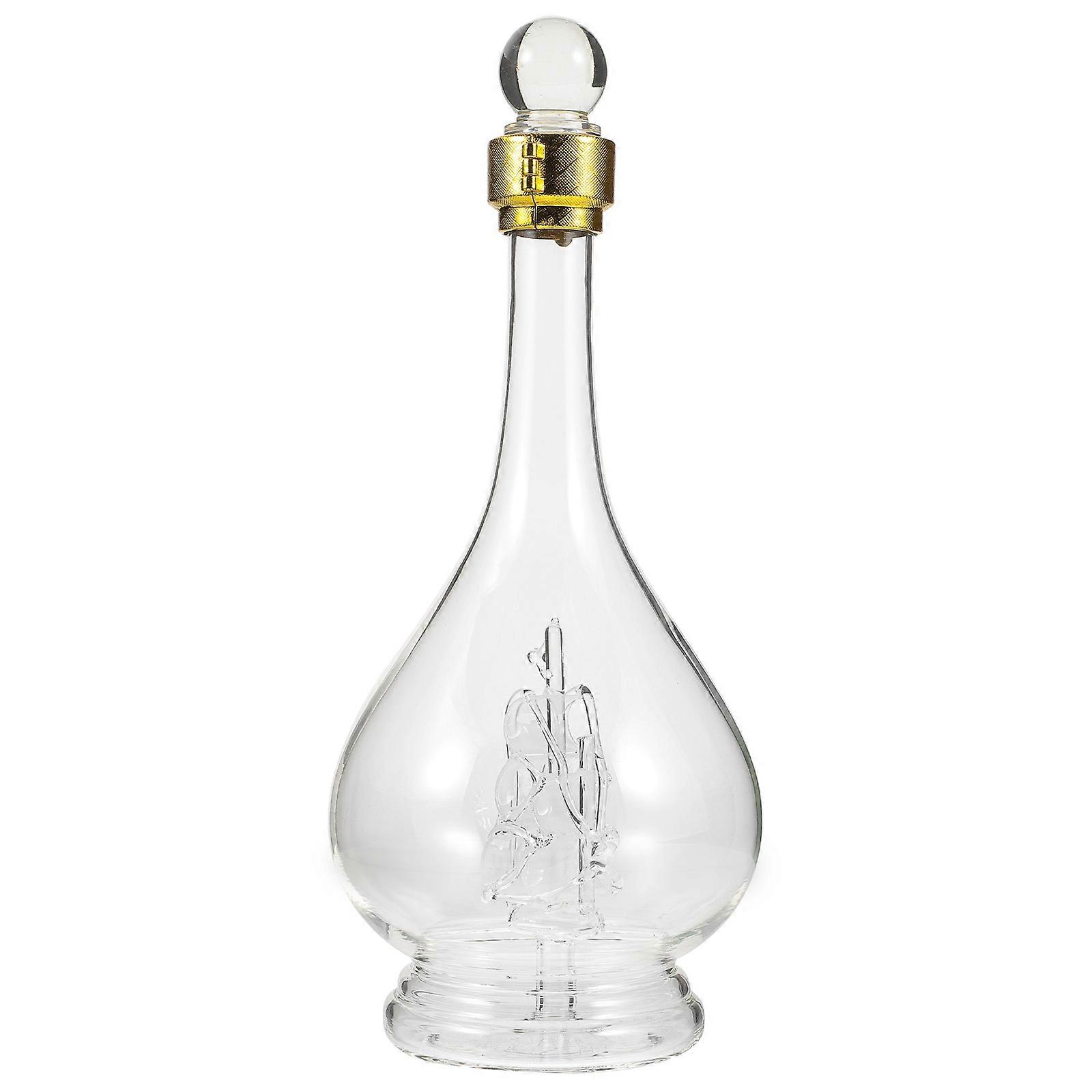 Transparent Glass Decanter for Whisky Liquor Storage with Bright Smooth Surface Easy to Clean 500ml