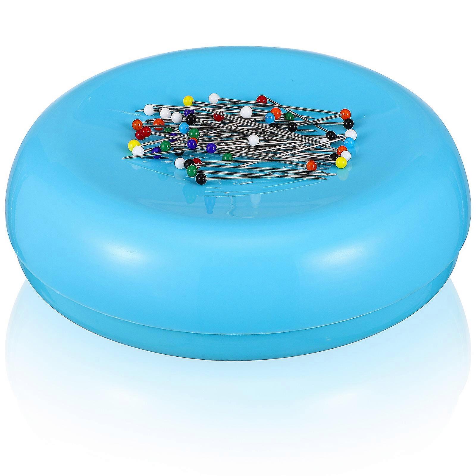 Magnetic Pin Cushion for Sewing Needles and Bobby Pins with Good Storage Effect Sky-blue Plastic
