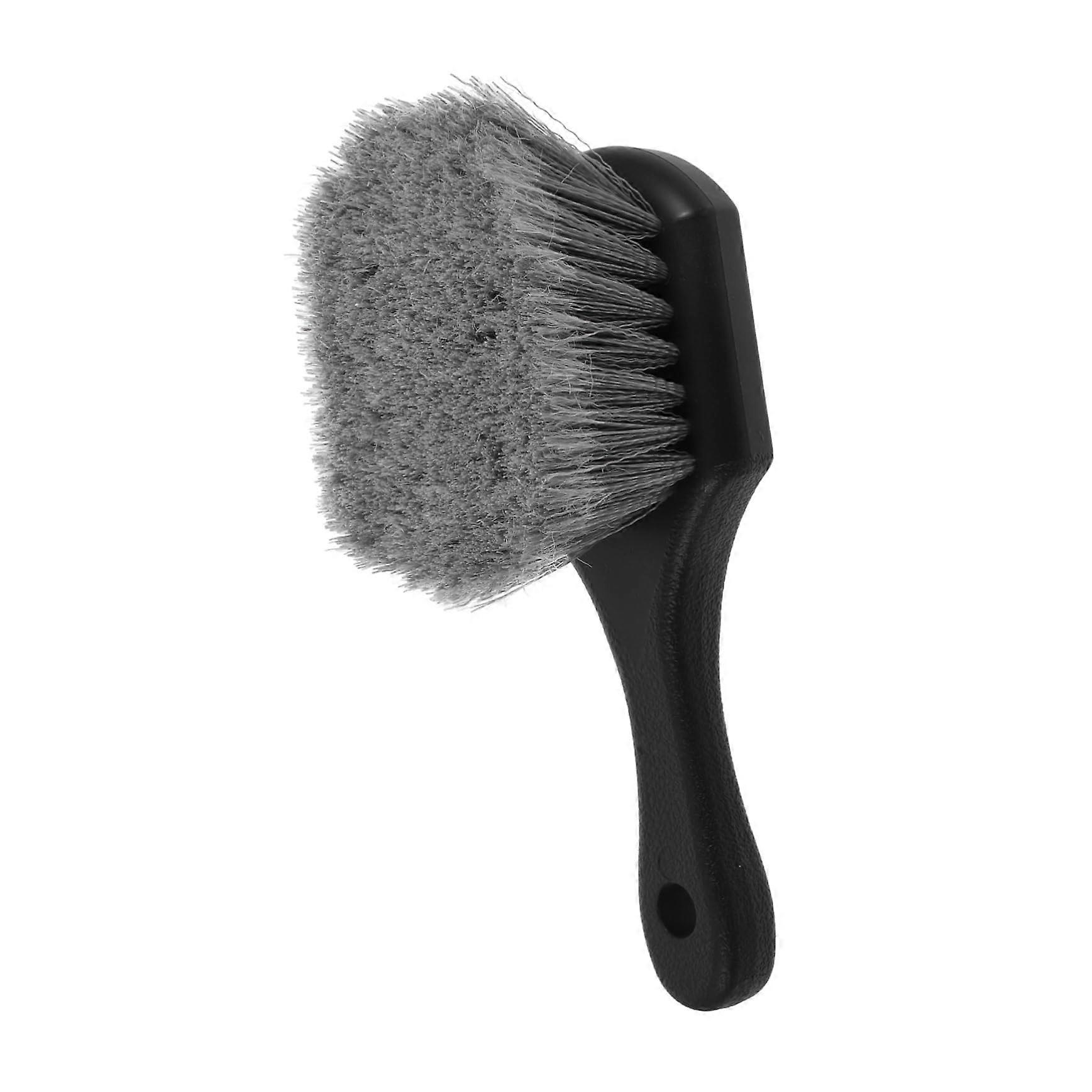 Car Wheel Brush for Rim Cleaning Soft Bristles Ergonomic Design Versatile Efficient in Black