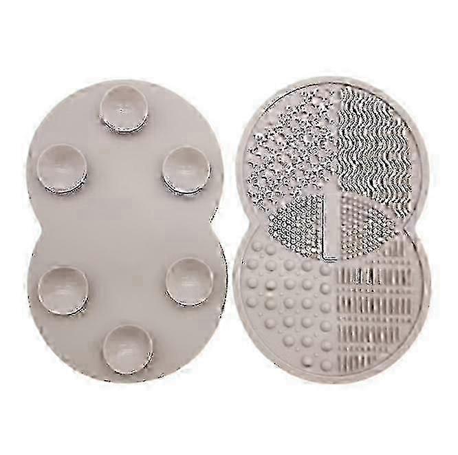 Makeup Brush Cleaning Mat with Suction Cups - Grey Silicone Cleaner
