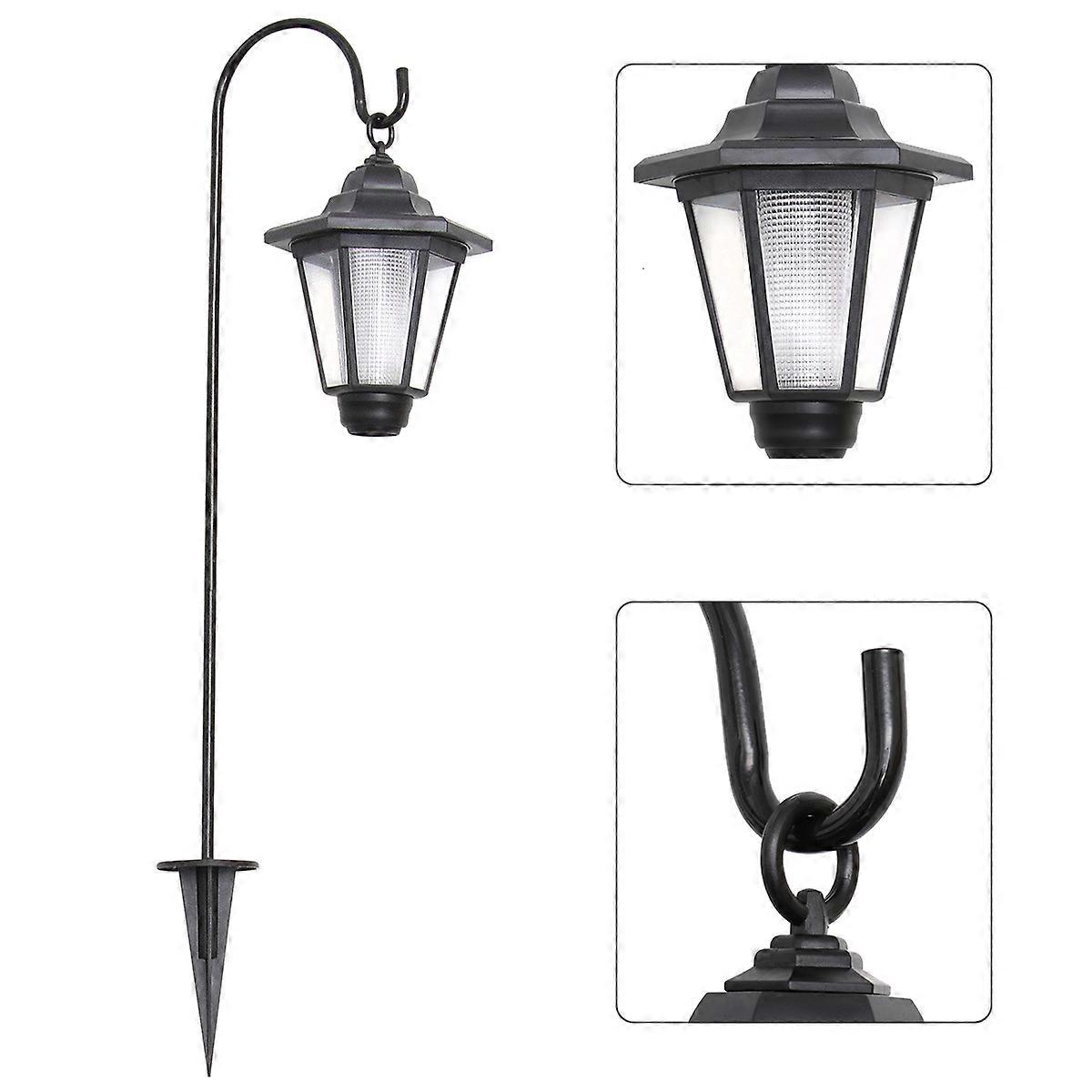 Solar drevet plænelampe til udendørs indretning sort abs og rustfrit stål 44 vandtæt