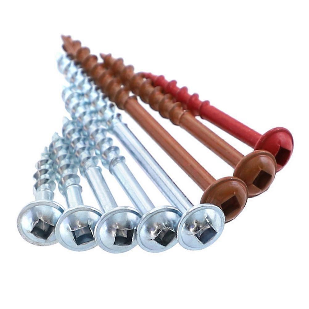 100pcs Self Tapping Wood Screws with Square Drive for DIY Projects – Coarse Thread, Silver Finish