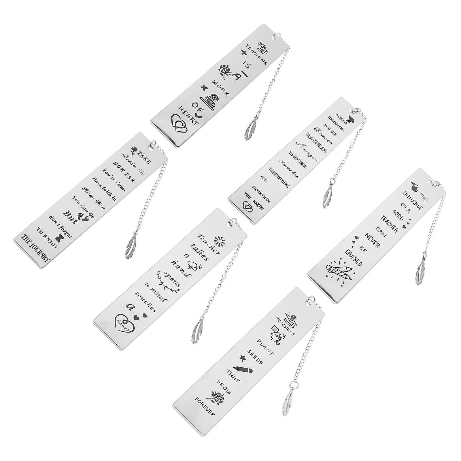 الإشارات المرجعية المعدنية مع قلادة التخرج إشارة مرجعية على شكل ورقة 12x2.5 سم 6 قطع هدية عيد الميلاد