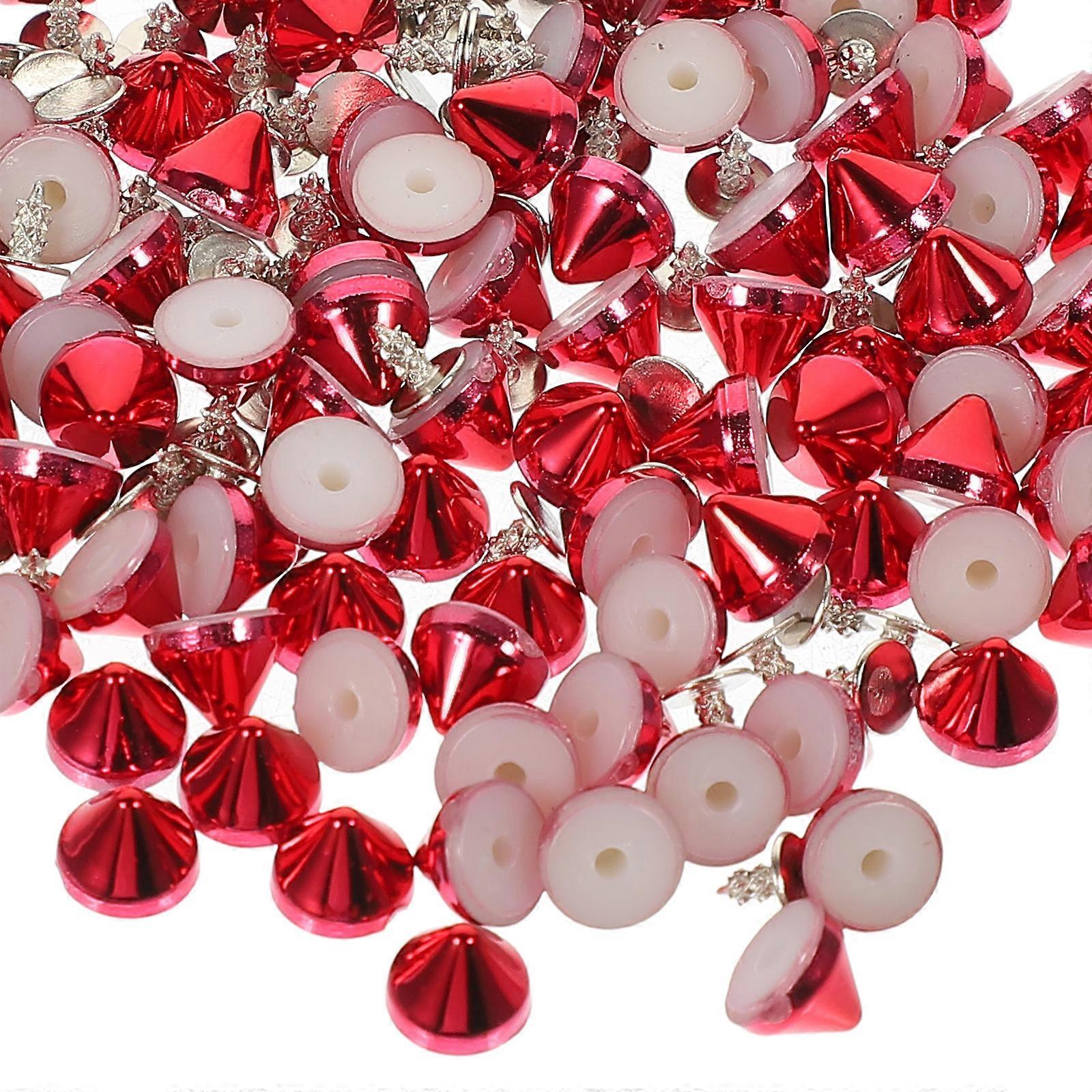 100Pcs Plastic Craft Rivets for DIY Use Red Color Adds Dramatic Elements to Clothes and Bags