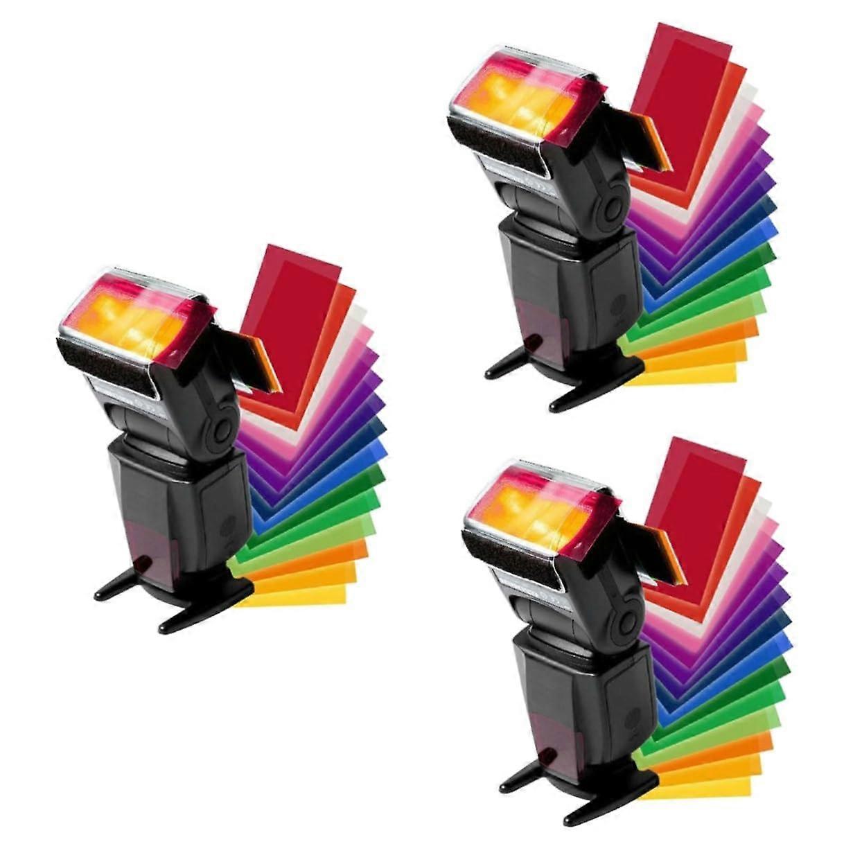 3 pieces color gel filters for flash, professional photography, compatible with most