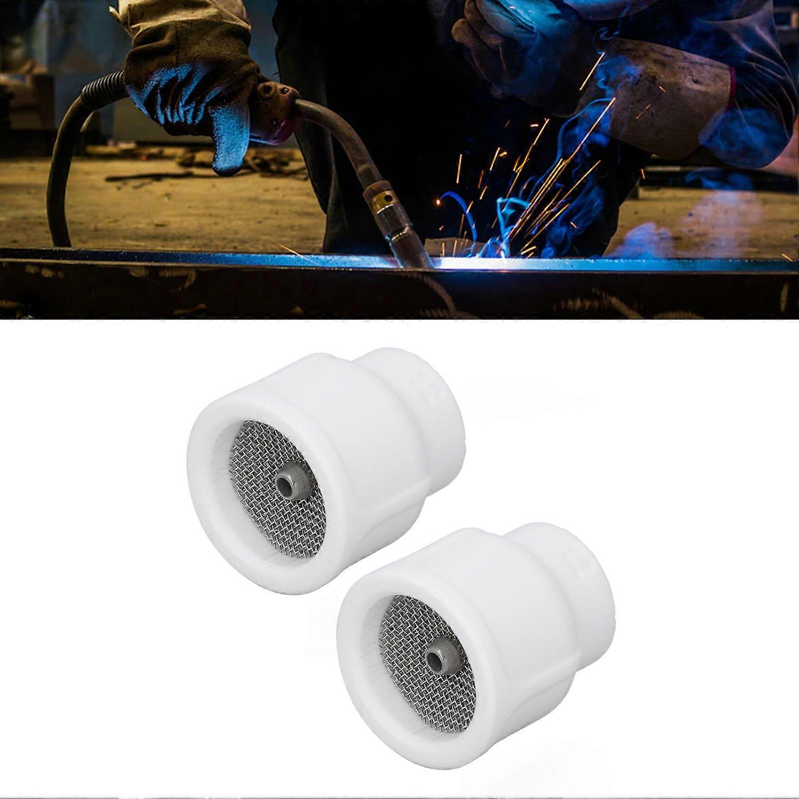 2Pcs Tig Welding Cups White Ceramic Welding Torch Cup Ceramic Nozzle Accessory Kit for DB SR WP 9 20 25 