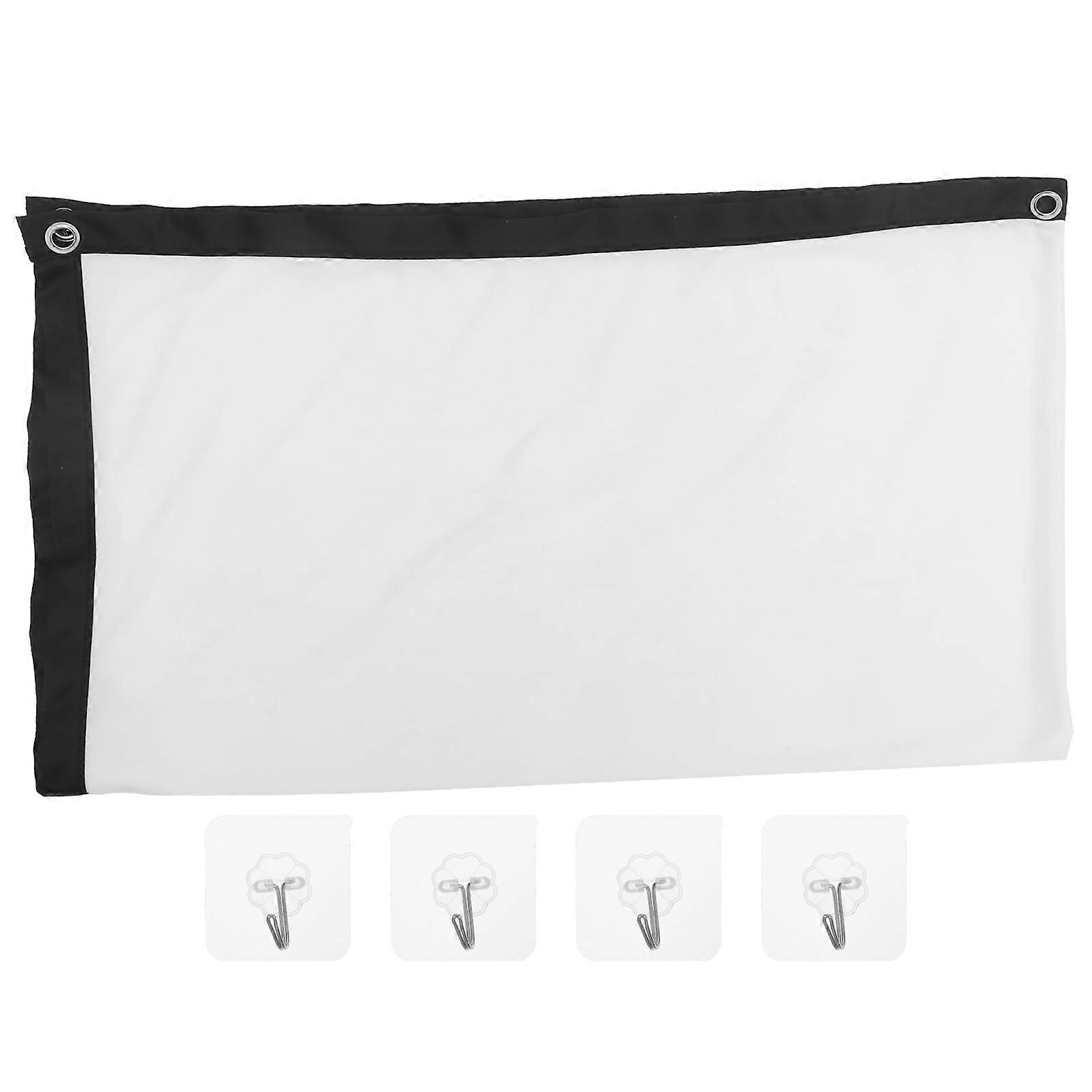 Wall Projector Screen Foldable Projection Movies Screen 60 Inch Light Absorption 1Set