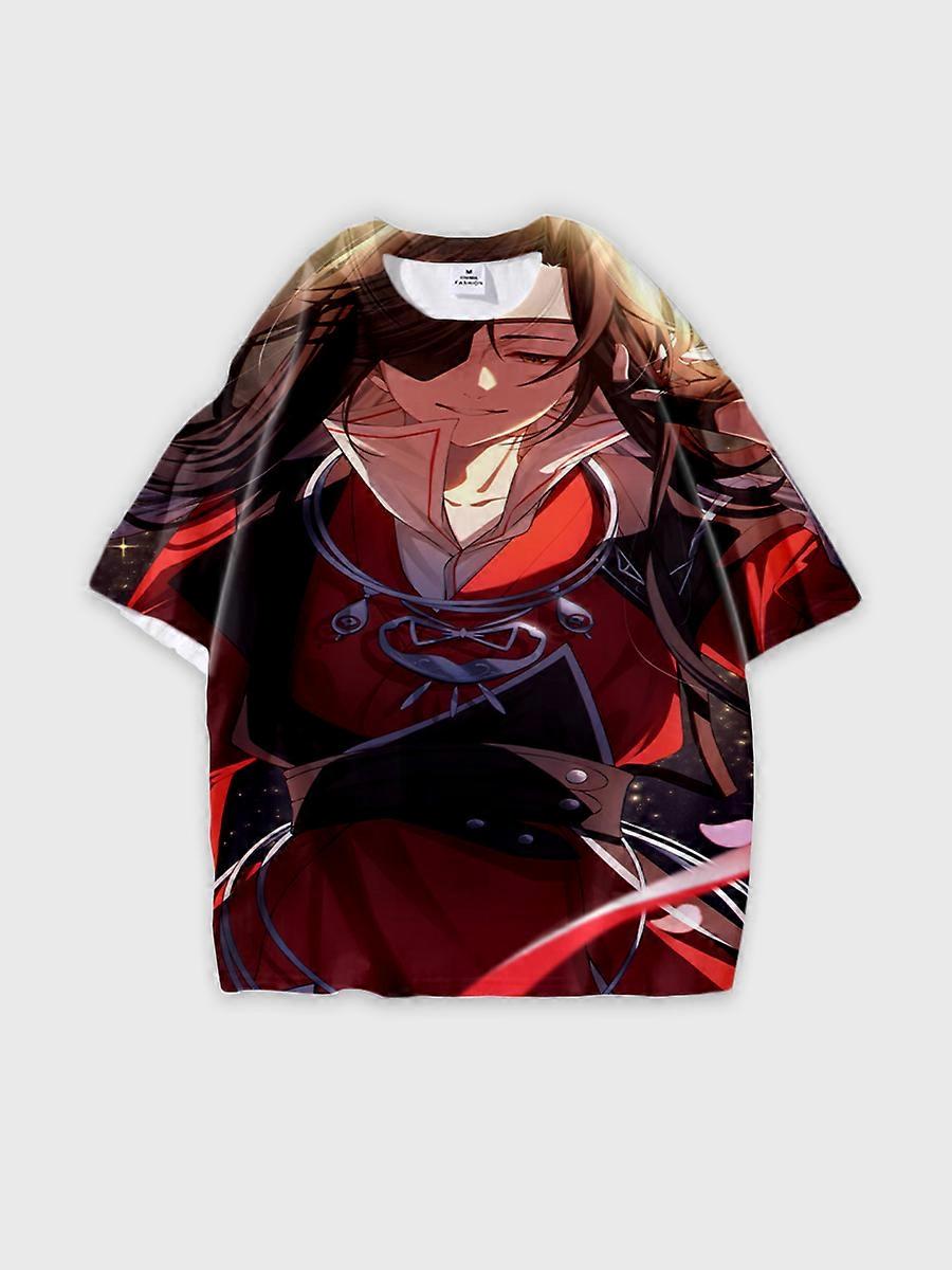 T-shirt round neck Role Pattern loose short sleeve E3696