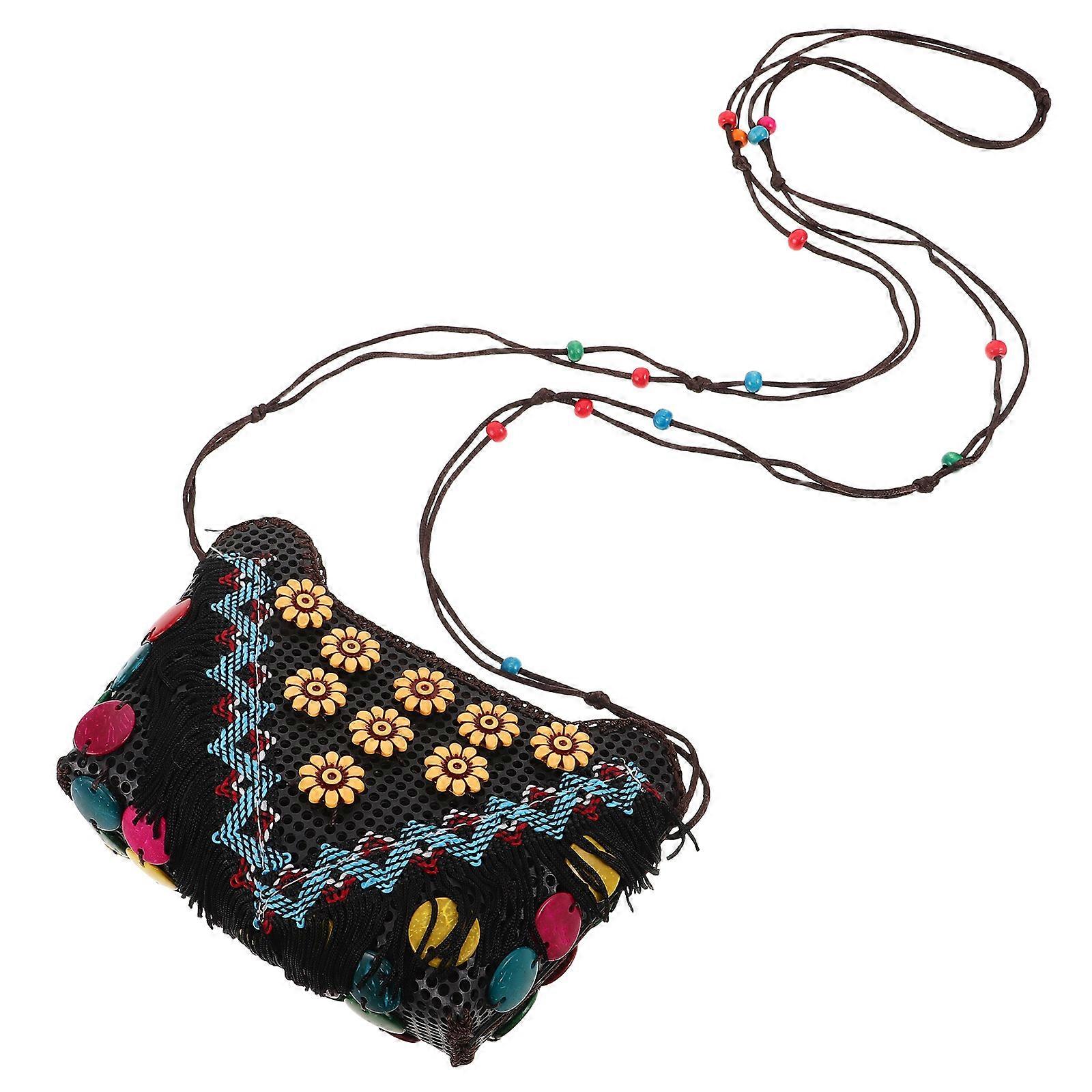 Durable Handwoven Rattan Bag for Women's with Unique Ethnic Design Lightweight Crossbody Style Multi Color