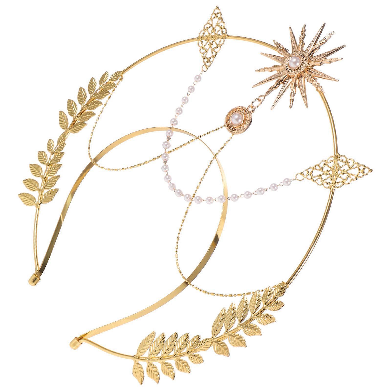 Lightweight Crown Headband with Leaf and Star Design for Adults – Ideal for Parties, Festivals, and Costume Events