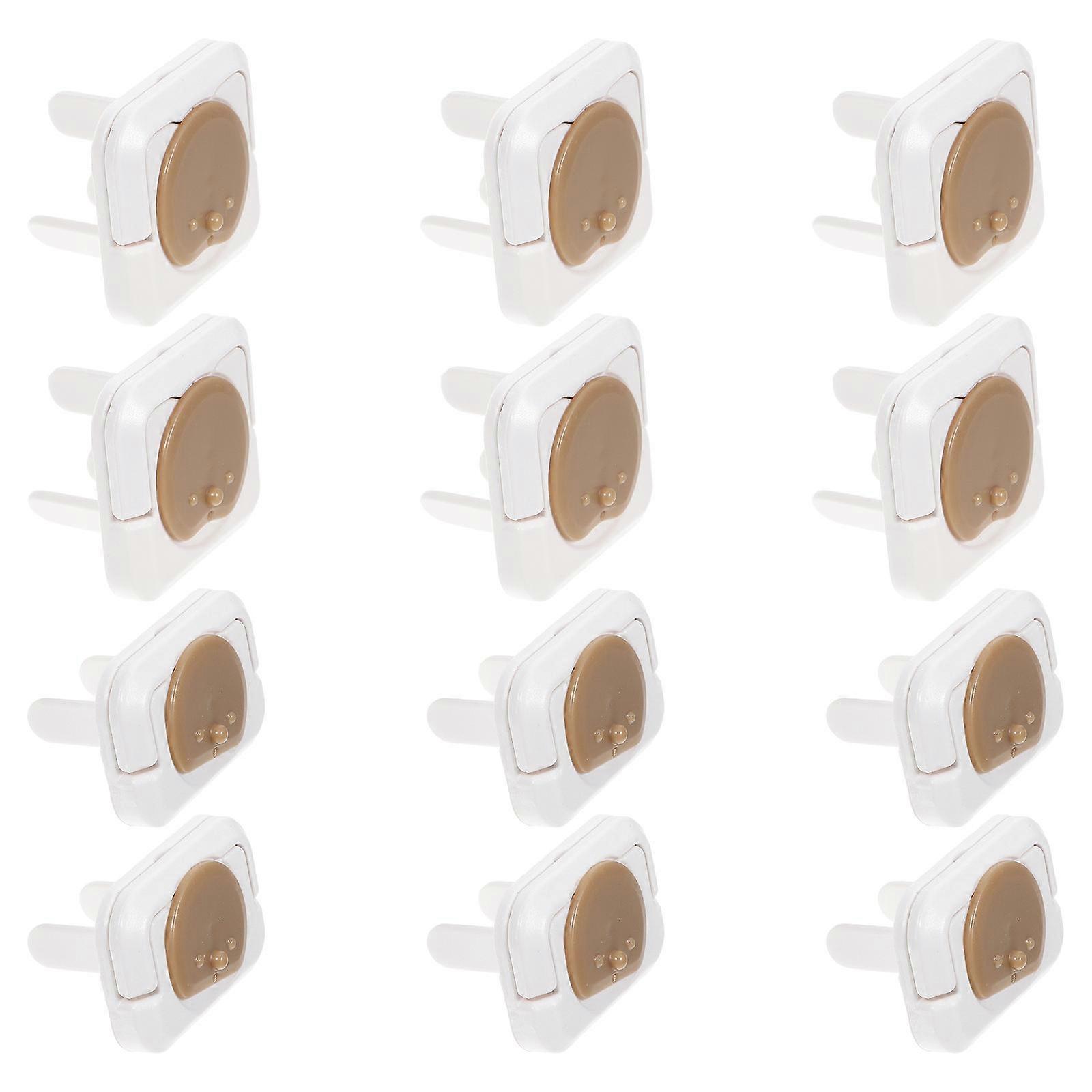 Light Brown Outlet Covers Safety Proof Electrical Protectors 12Pcs Pack