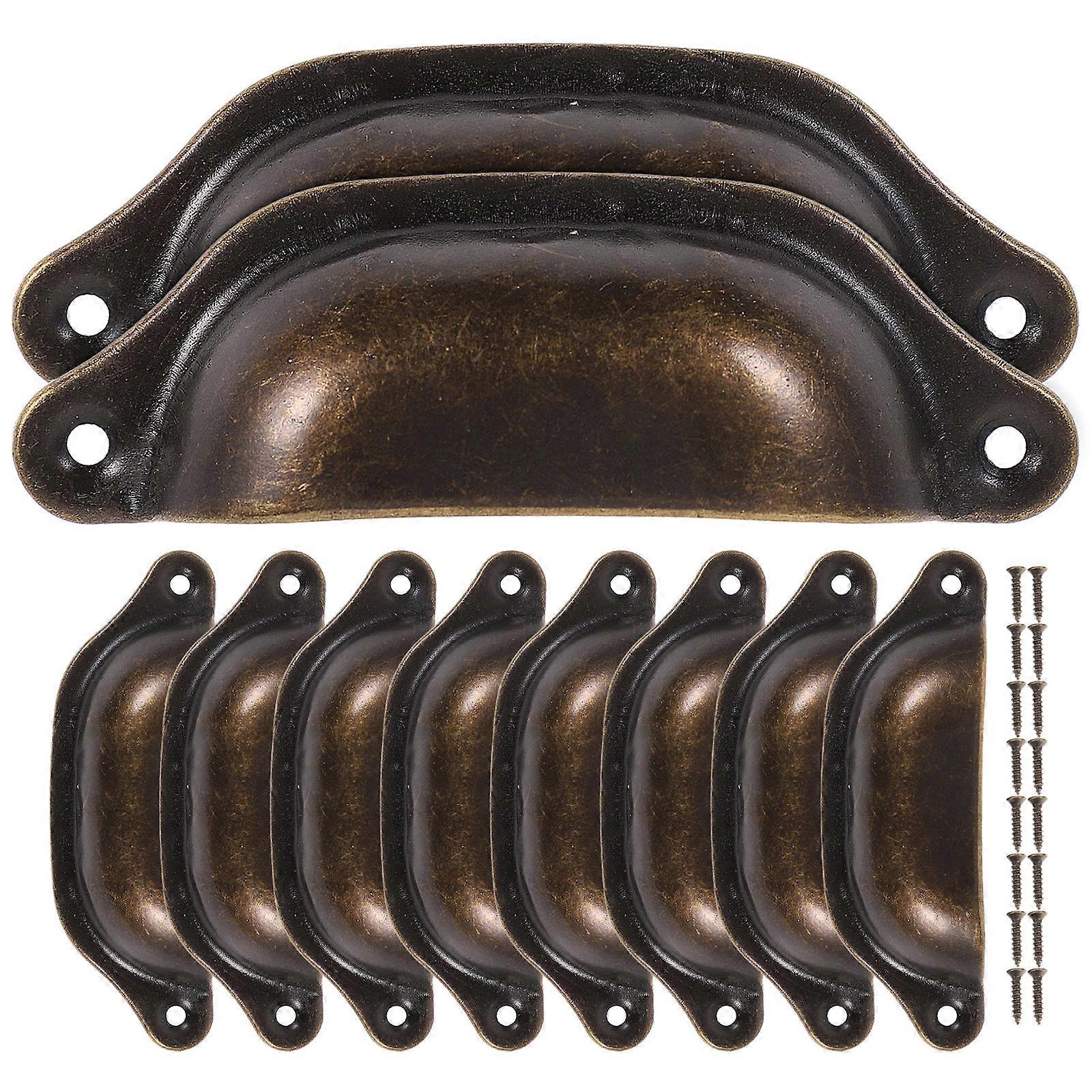 Vintage Shell Shaped Drawer Knobs Retro Cabinet Handles for 10Pcs Set