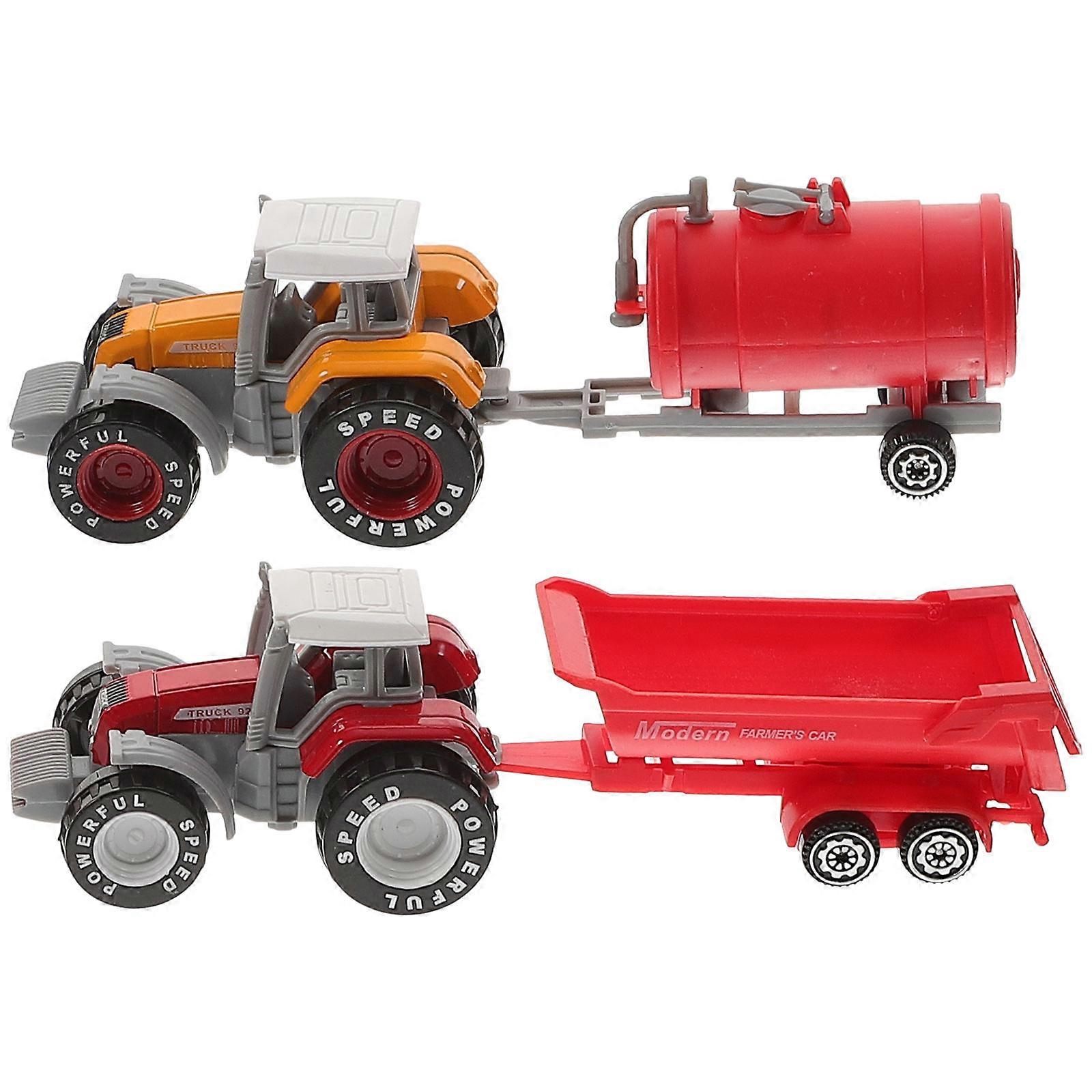 Plastic Tractor Playset Realistic Engineering Truck Model Farm Vehicle Toy Set for Boys Smooth Surface & Safe Design Parent Interactive