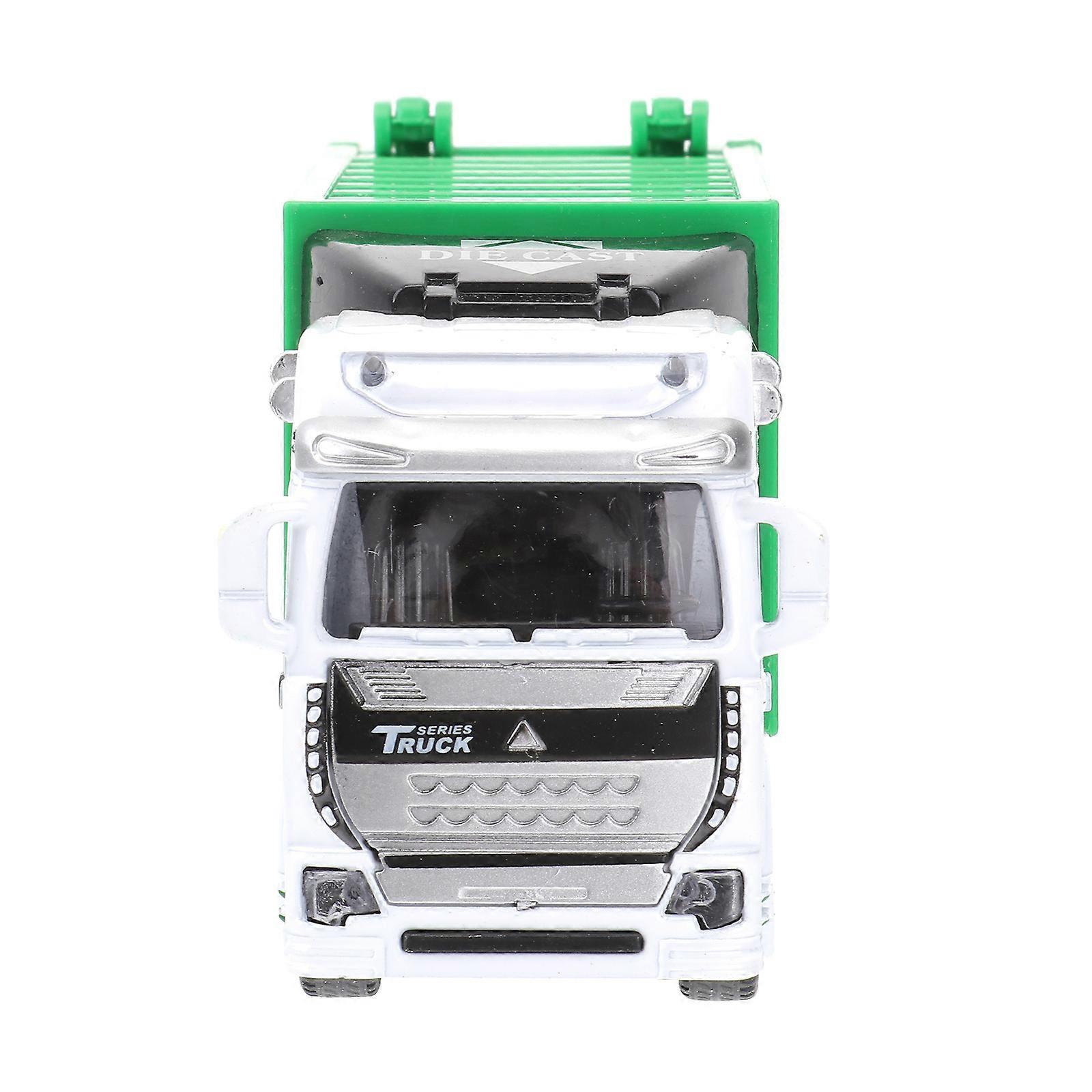 Educational Toy Garbage Truck for Kids Made of Alloy and ABS Green Color 8 7x2x3 1 Inch