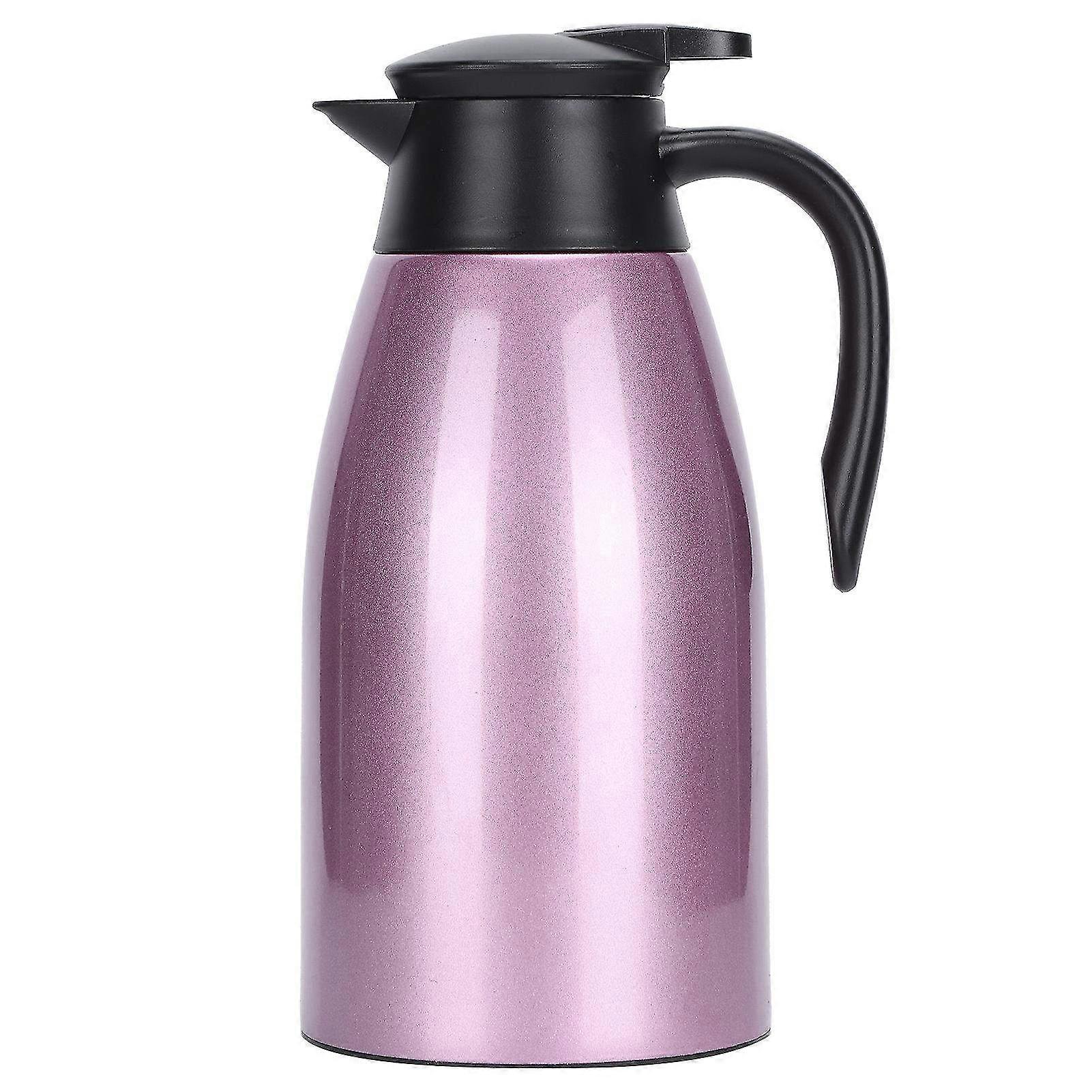 Large Capacity 2L Insulated Thermal Coffee Bottle in Purple - Stainless Steel Flask for Hot & Cold Beverages